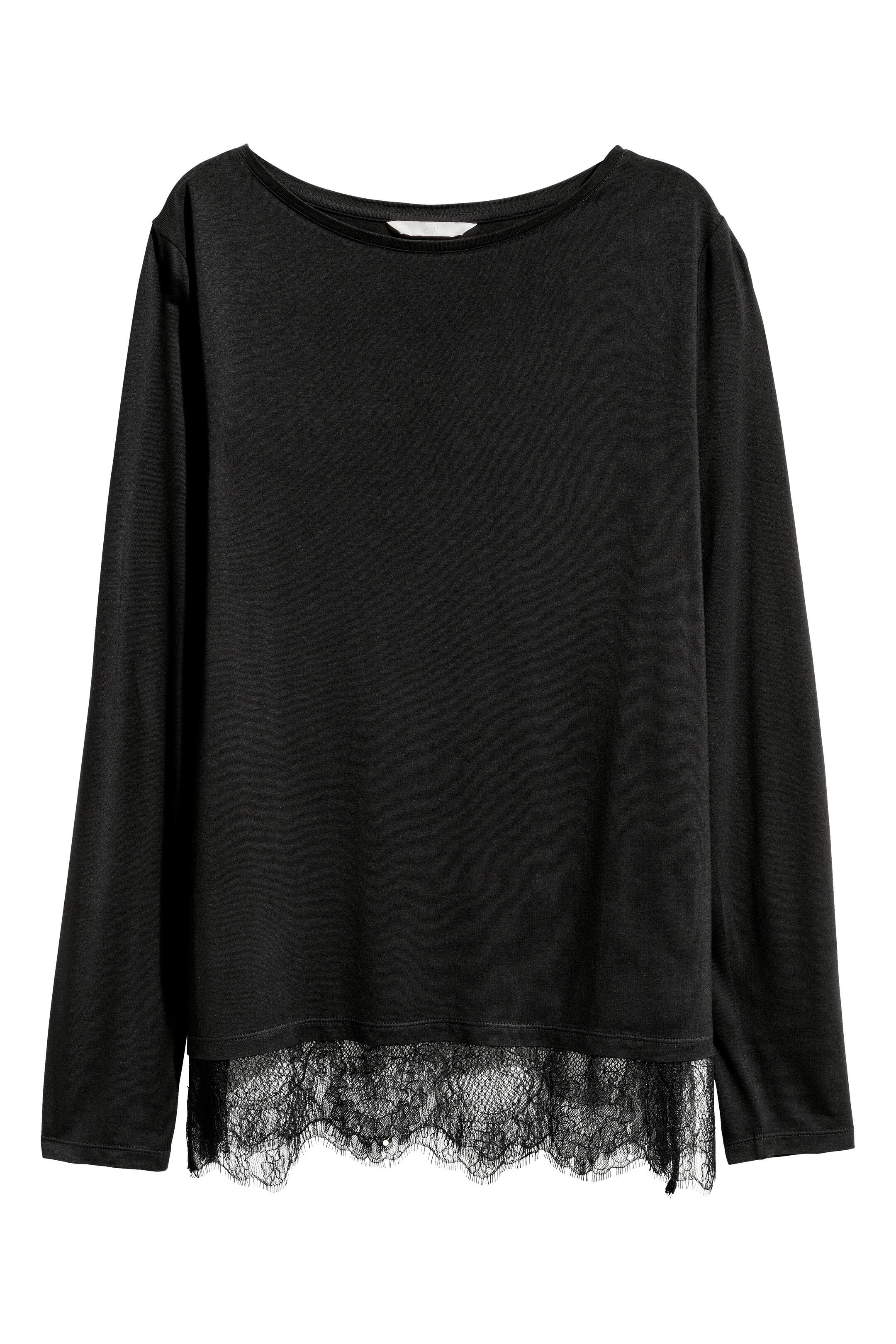 View larger image: Long-sleeved top - Black - Ladies | H&M GB 1