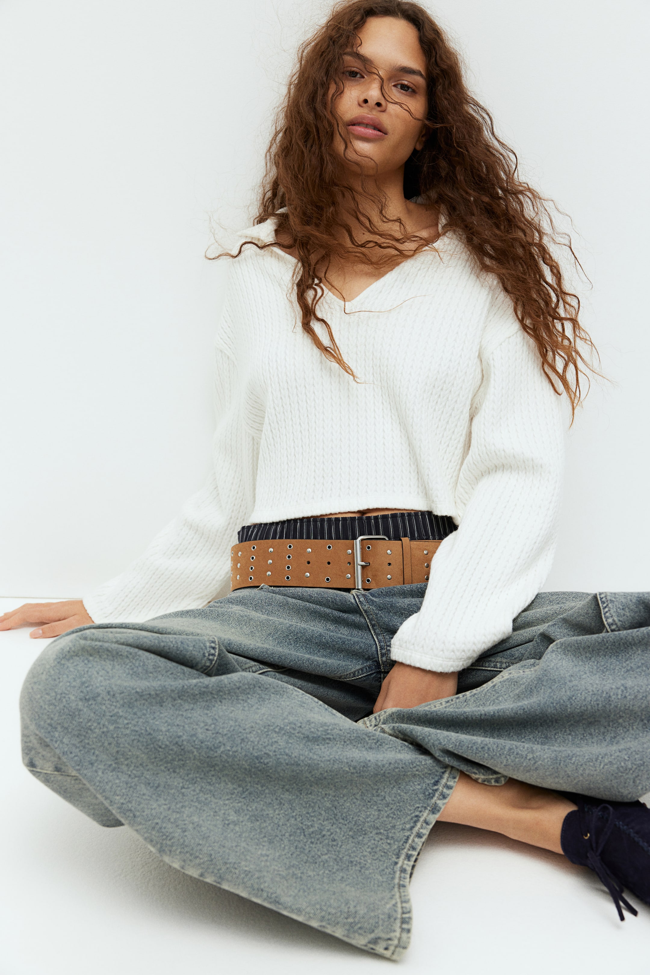 Oversized Cable-Knit-Look Sweater