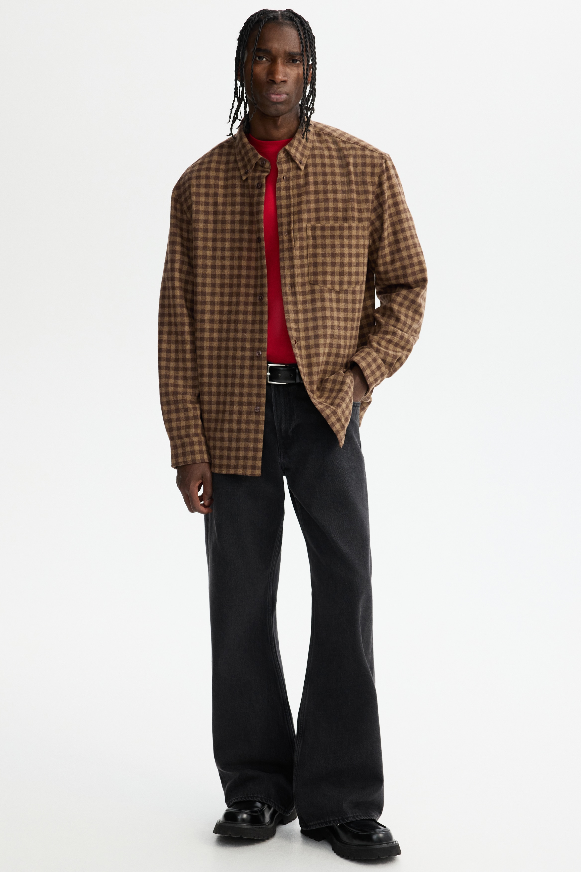 H & M - Relaxed Fit Wool-blend shirt - ベージュ