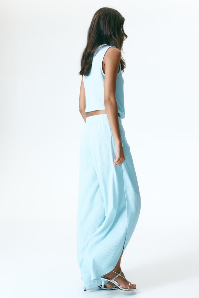 Wide Wrap-Detail Pants-Light turquoise - 6