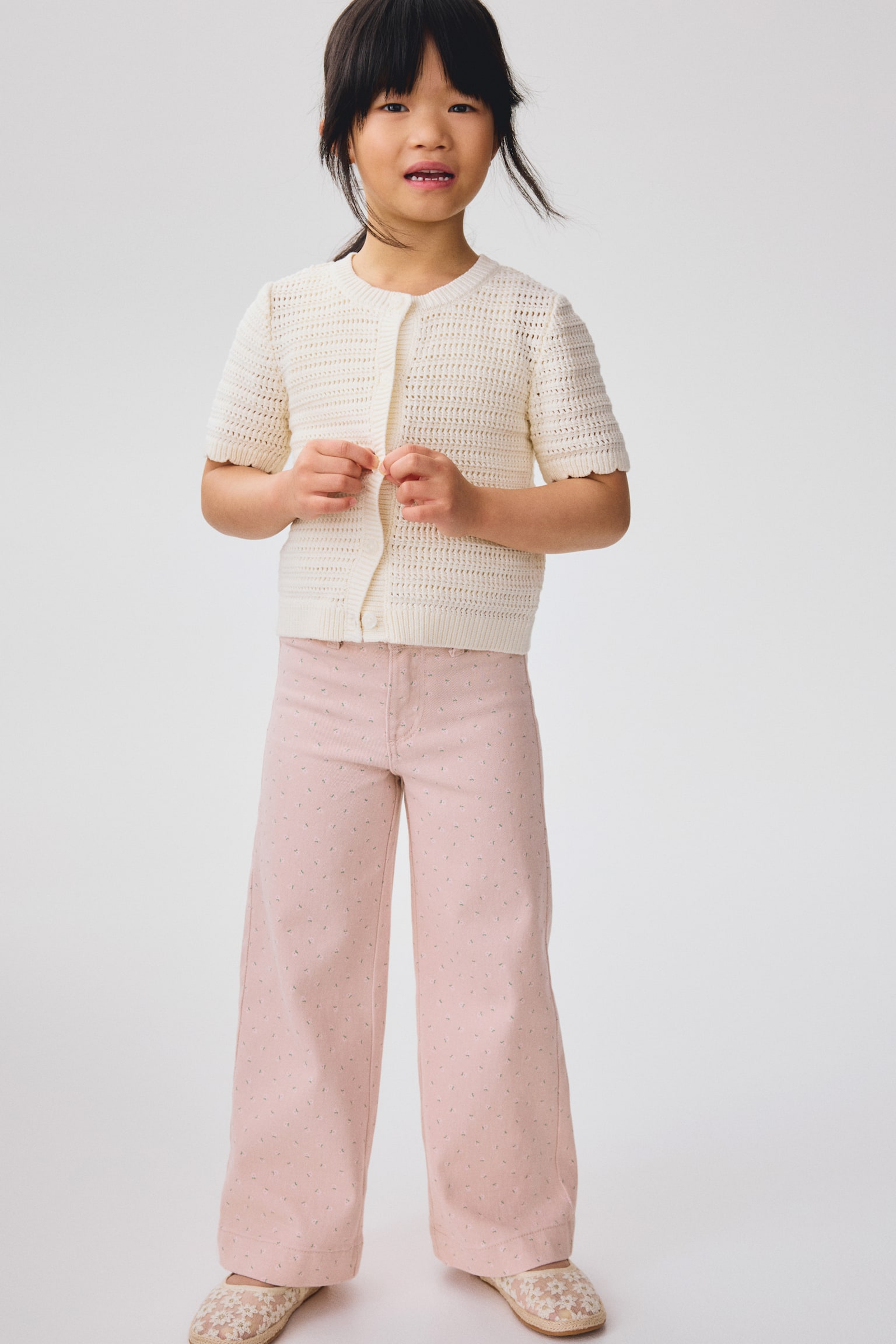 Pantalon évasé - Rose clair/fleuri/Rouge/Noir - 5