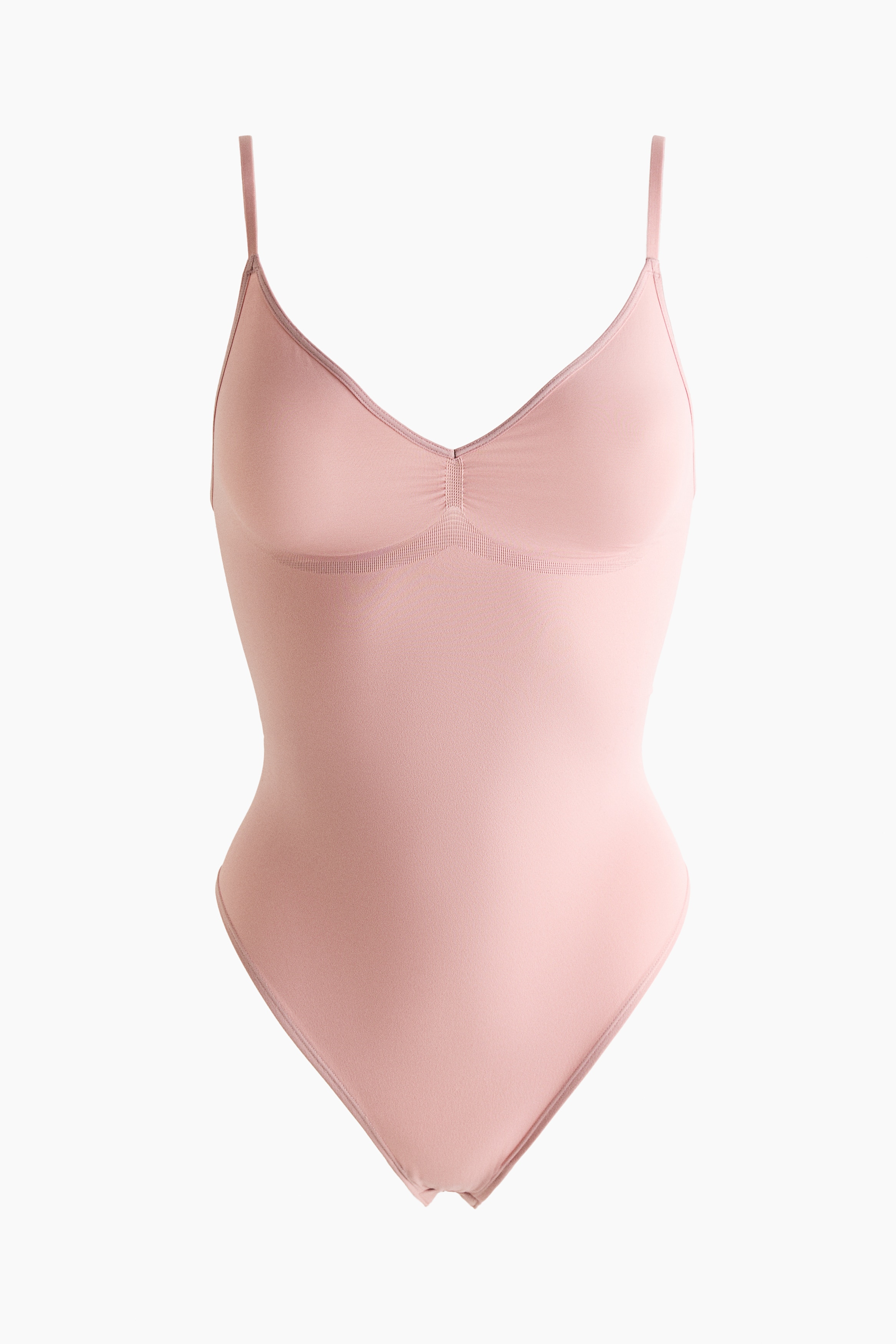 Firm Shape Sculpting G-string Bodysuit-Light pink