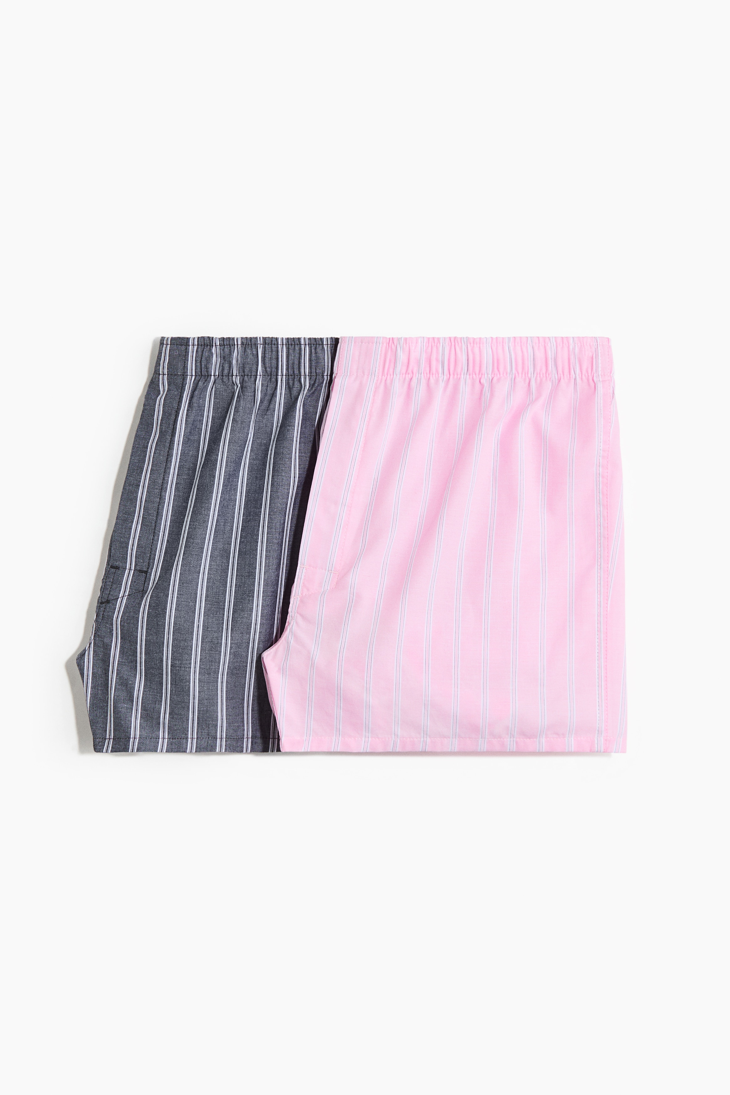 2er-Pack Boxershorts - Rosa/Gestreift/Khakigrün/Kariert/Hellblau/Gestreift/Hellrosa/Kariert/Grün/Gestreift/Blau/Gestreift/Schwarz/Weiss kariert/Dunkelgrün/Kariert/Rot/Kariert
