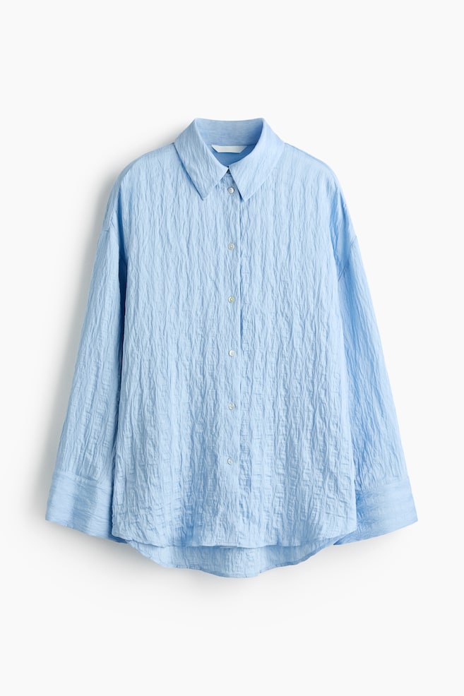 Lyocell-blend shirt - Light blue/Dusty pink/Striped/Cream/Striped - 1