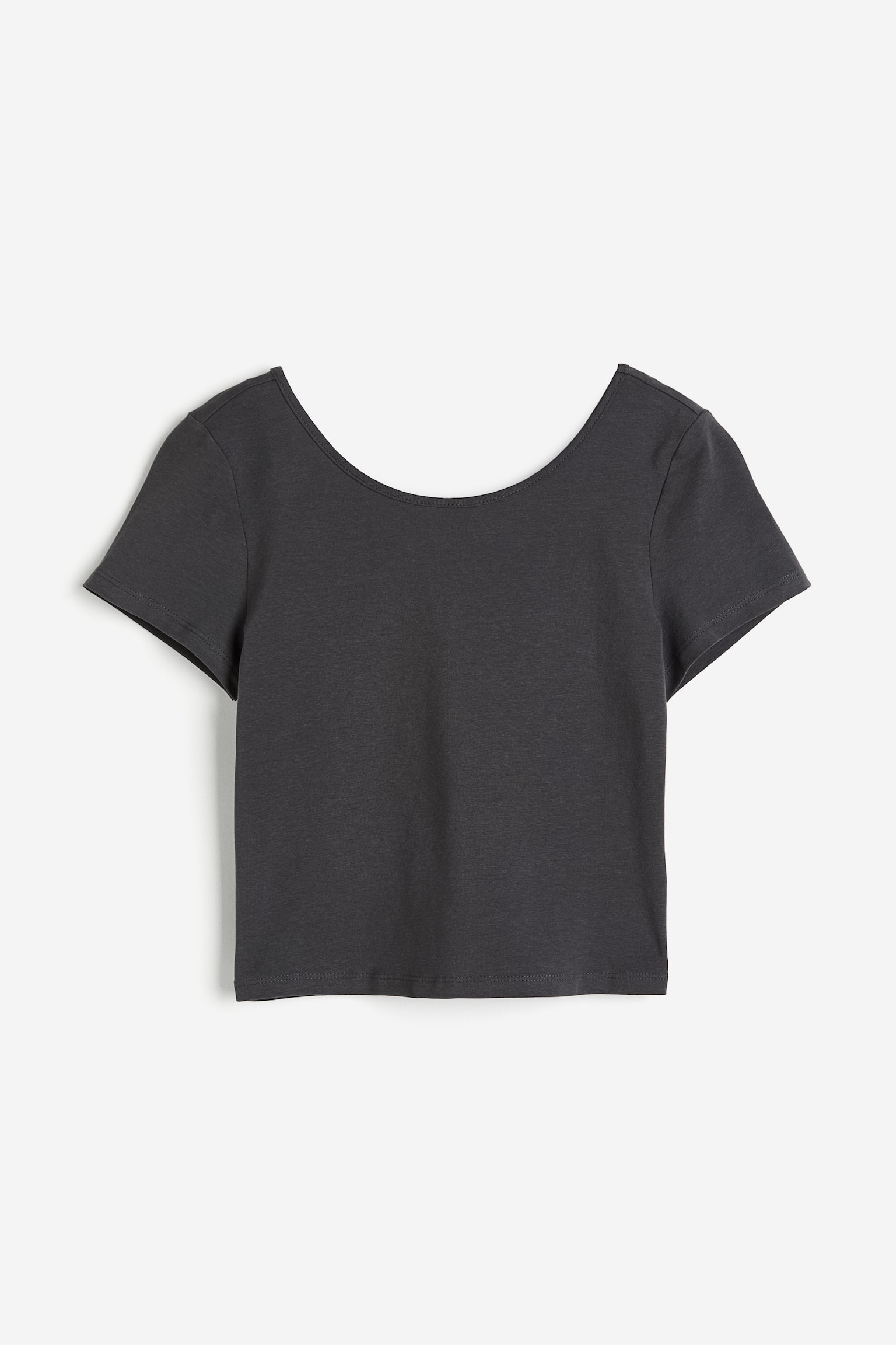 ローバックTシャツ - ダークグレー/カーキグリーン