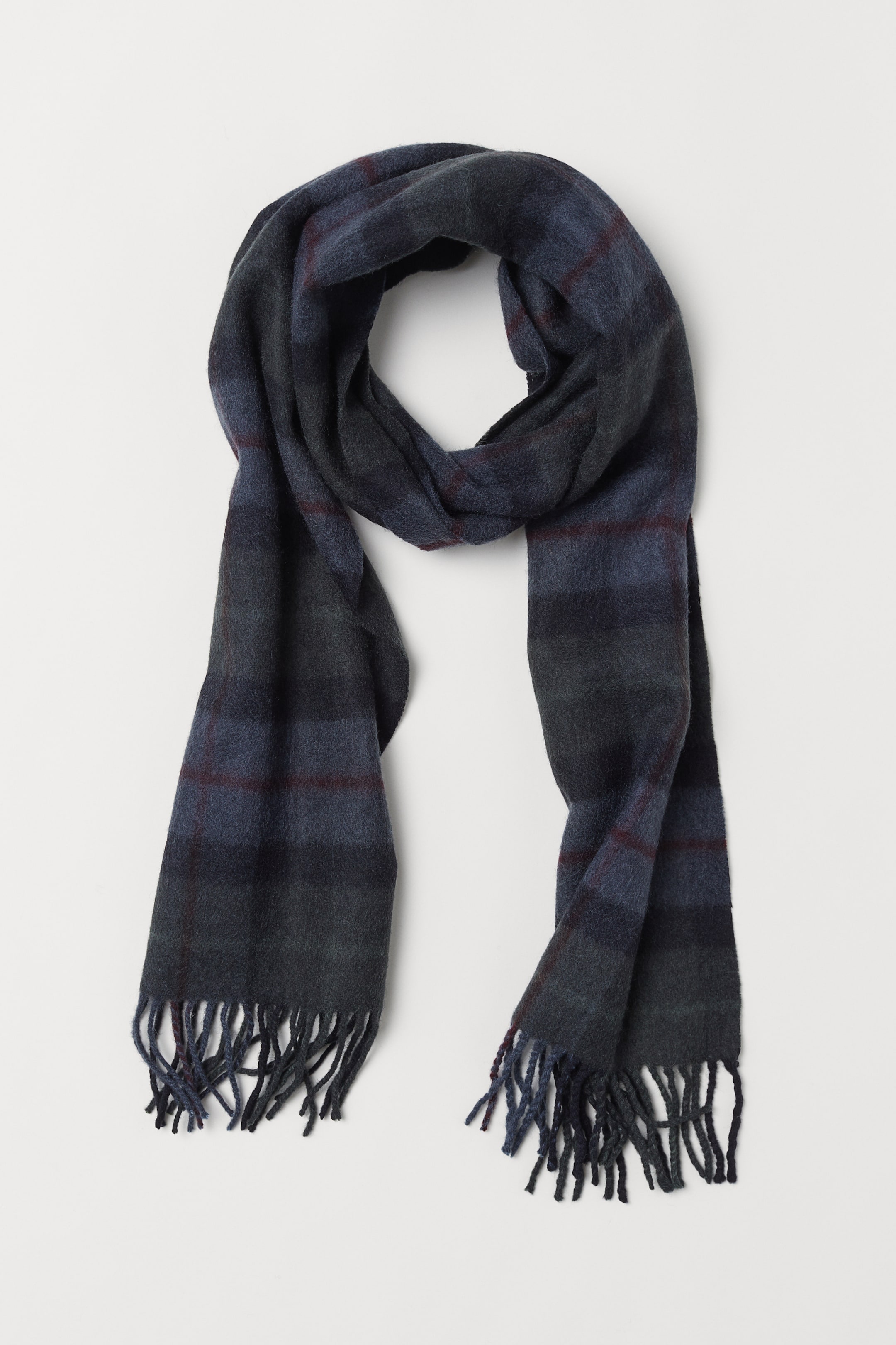 Zobacz większy obraz: Wełniany szalik - Ciemnozielony/Krata - ON | H&M PL 2