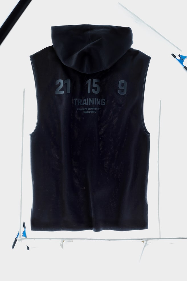 DryMove™ Sleeveless sports hoodie - Black/Dark grey - 7