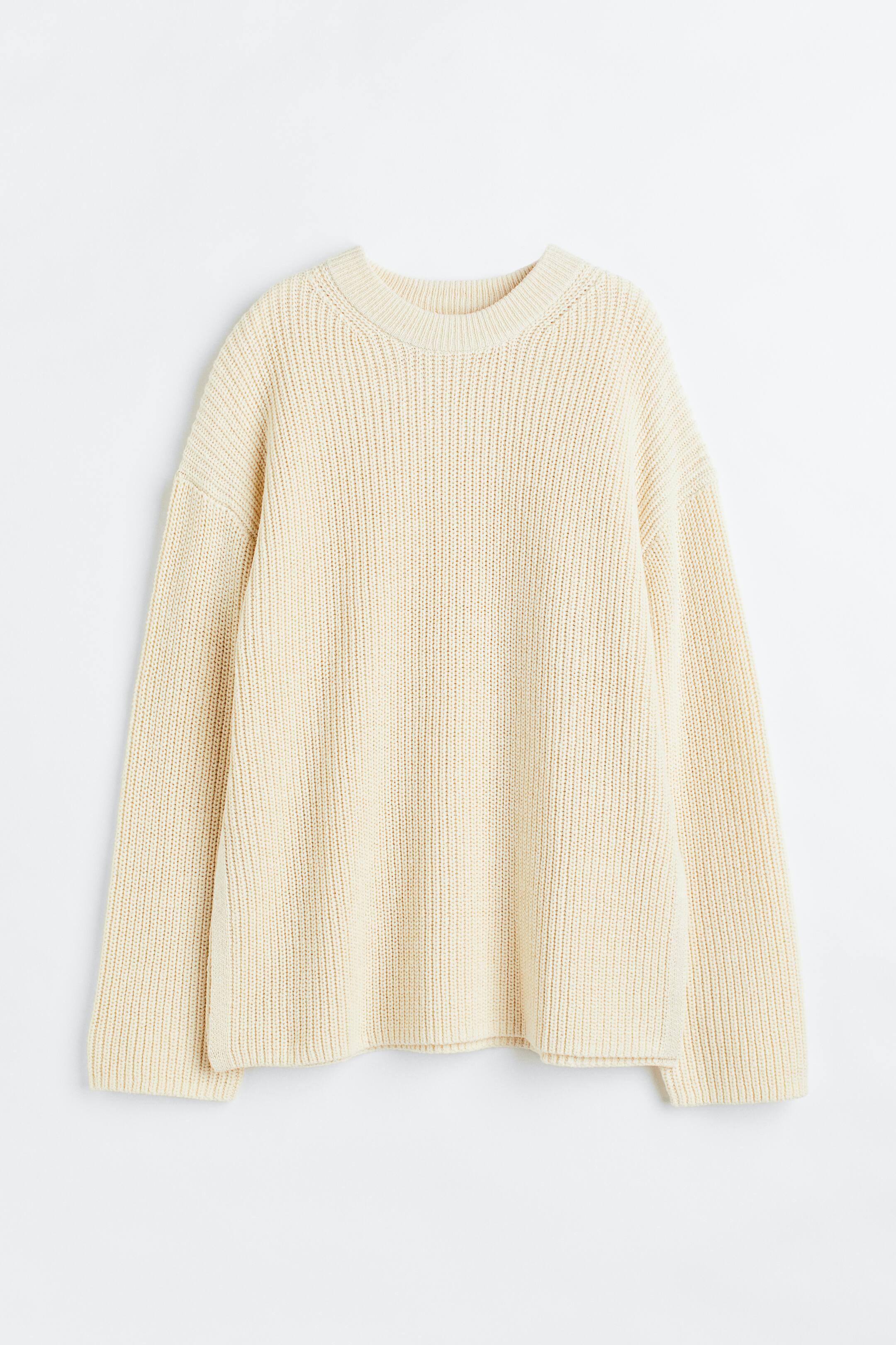 View larger image: Oversized Rib-knit Sweater - Cream - Ladies | H&M US 1