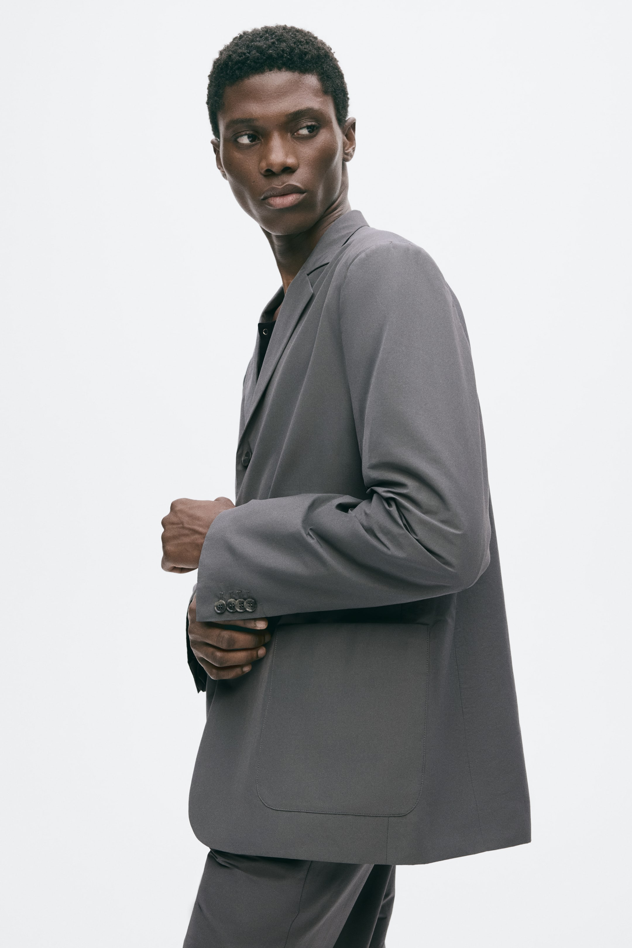 Relaxed-Fit Single-Breasted Jacket