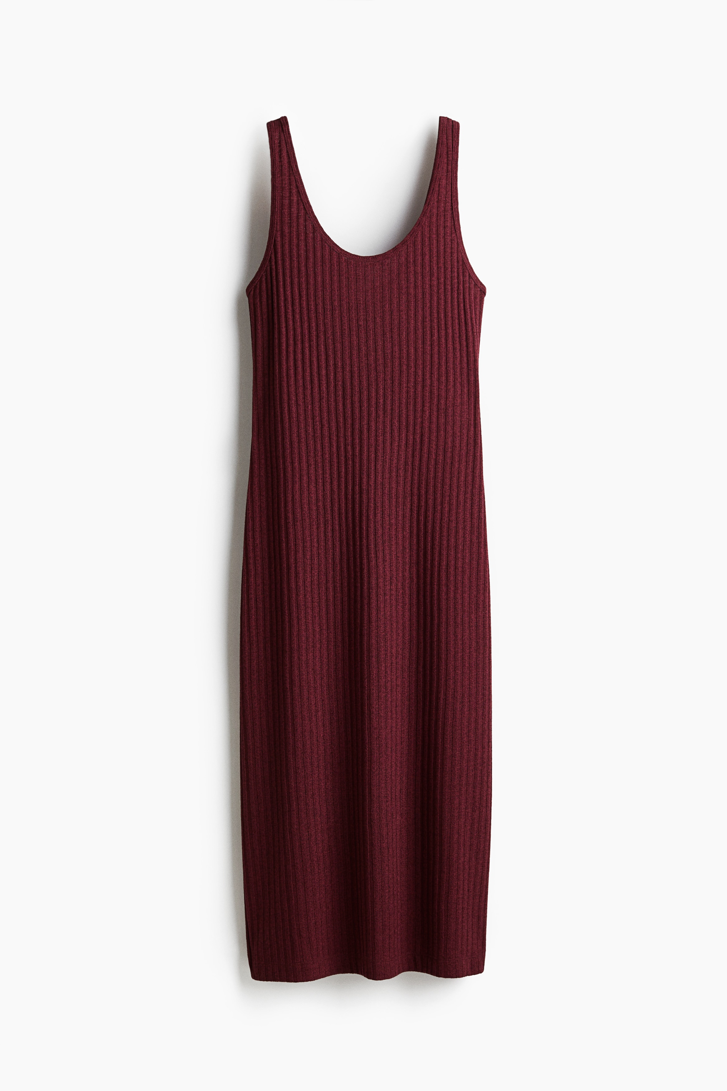 Rib-knit dress - Bordo/Bej/Siyah/Çizgili