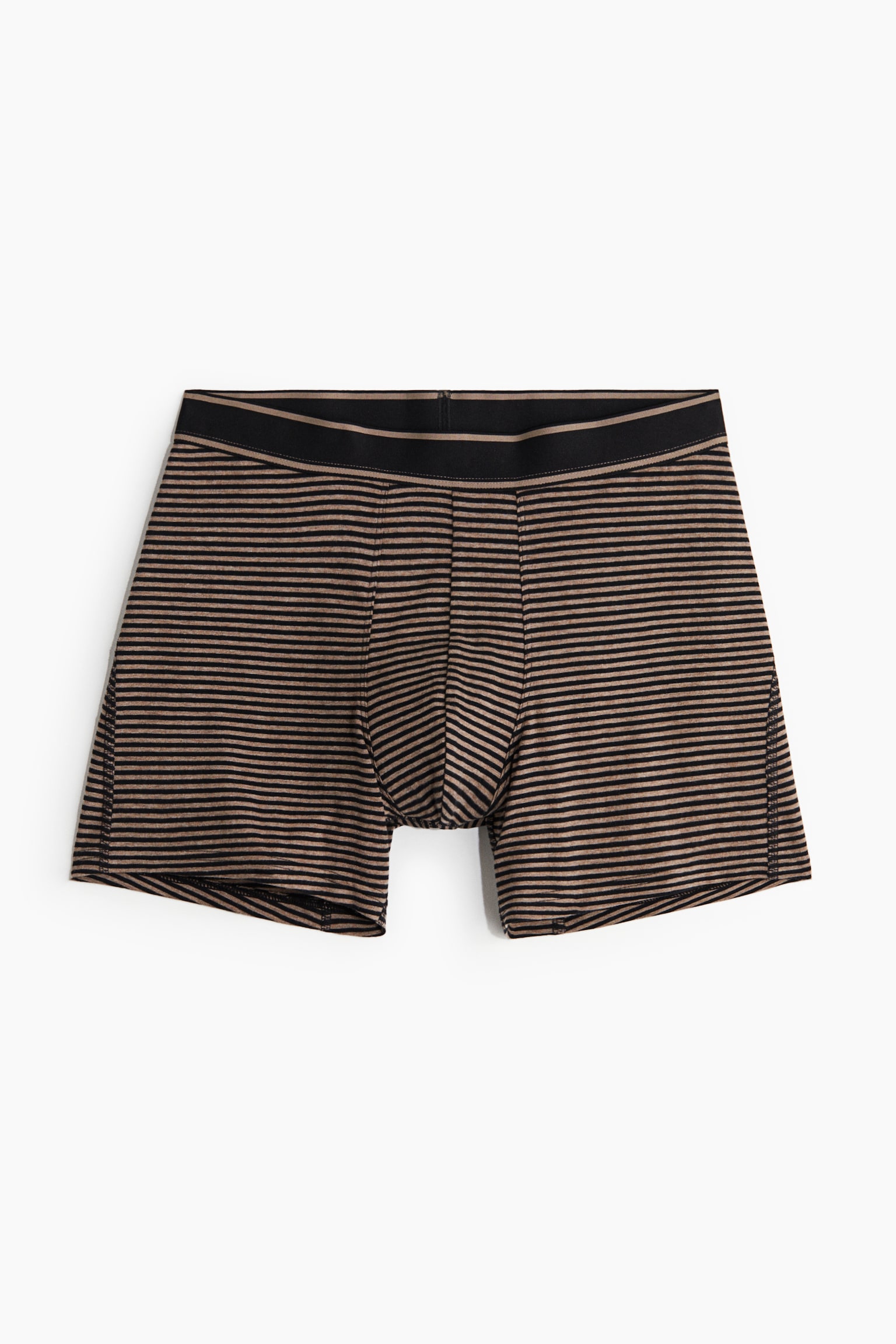 מארז 3 תחתונים באורך בינוני - בז'/שחור פסים/ירוק חאקי/פסים/אפור מלאנז'/כחול נייבי פסים/סגול כהה/פסים - 4