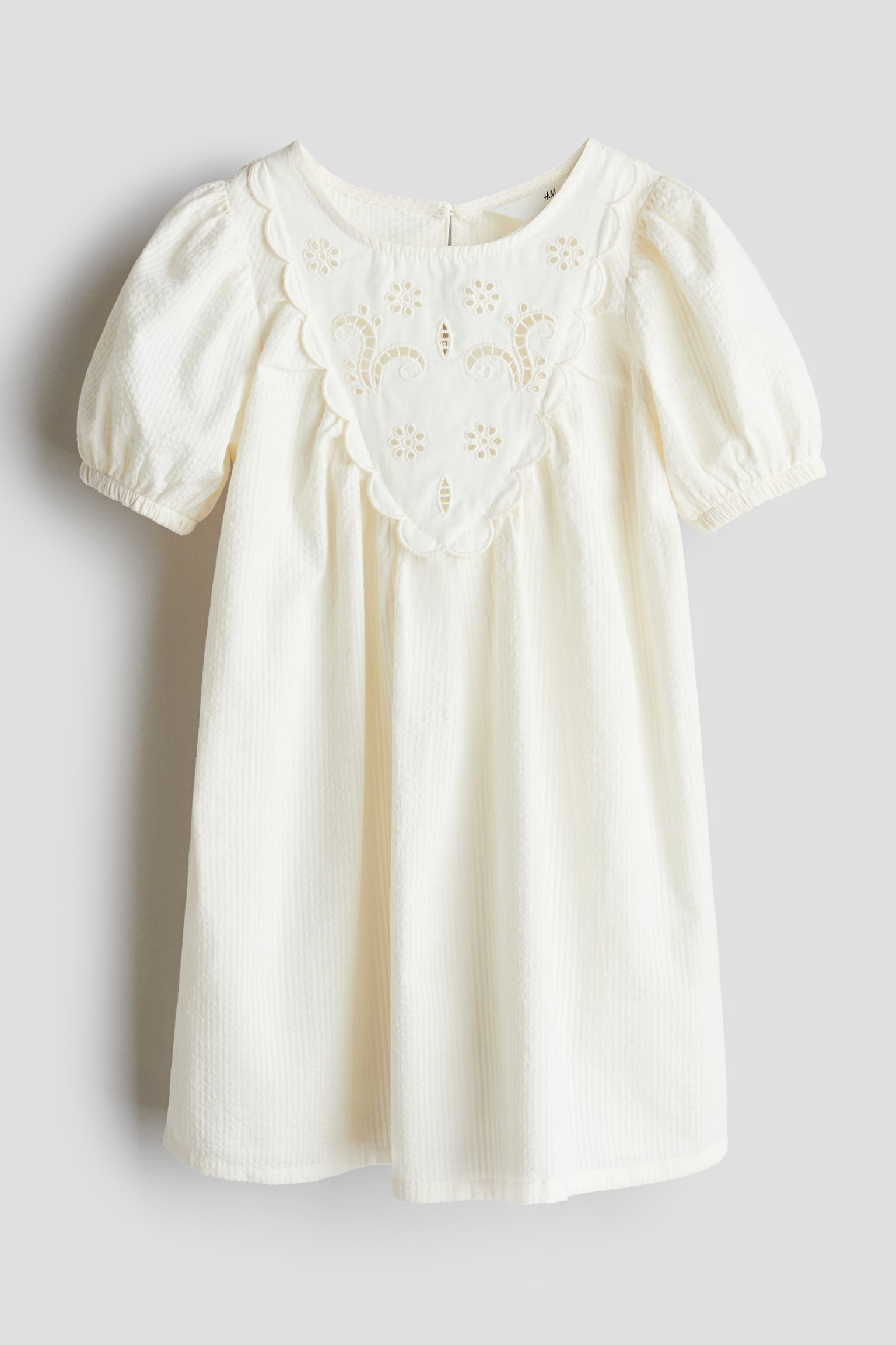 Cotton seersucker dress - White - 1