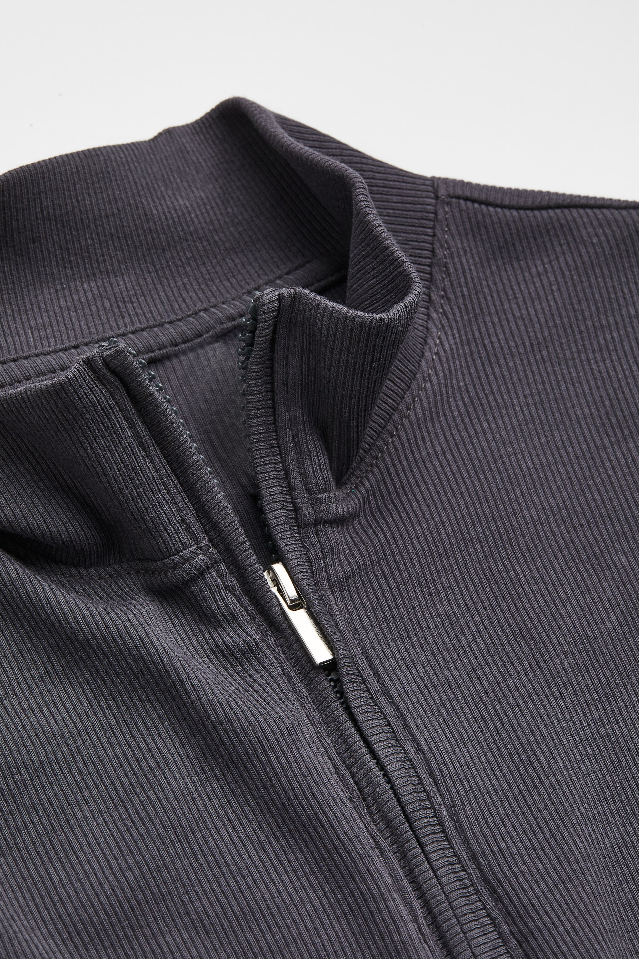 View larger image: Zip-top cropped top - Dark grey - Ladies | H&M IN 2