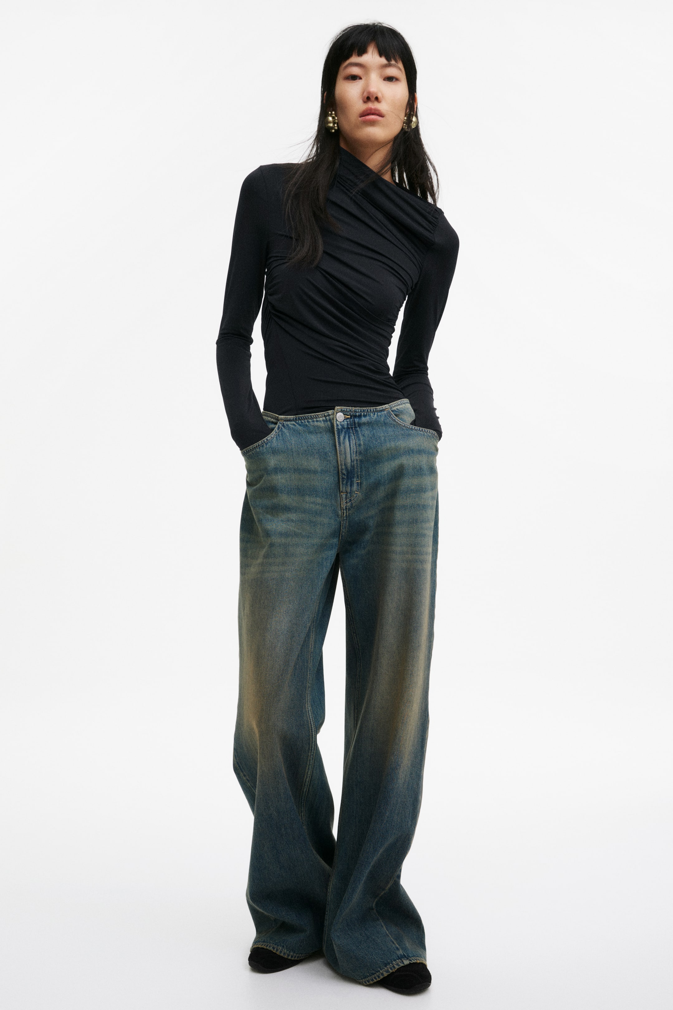 View larger image: Draped top - Black - Ladies | H&M 1