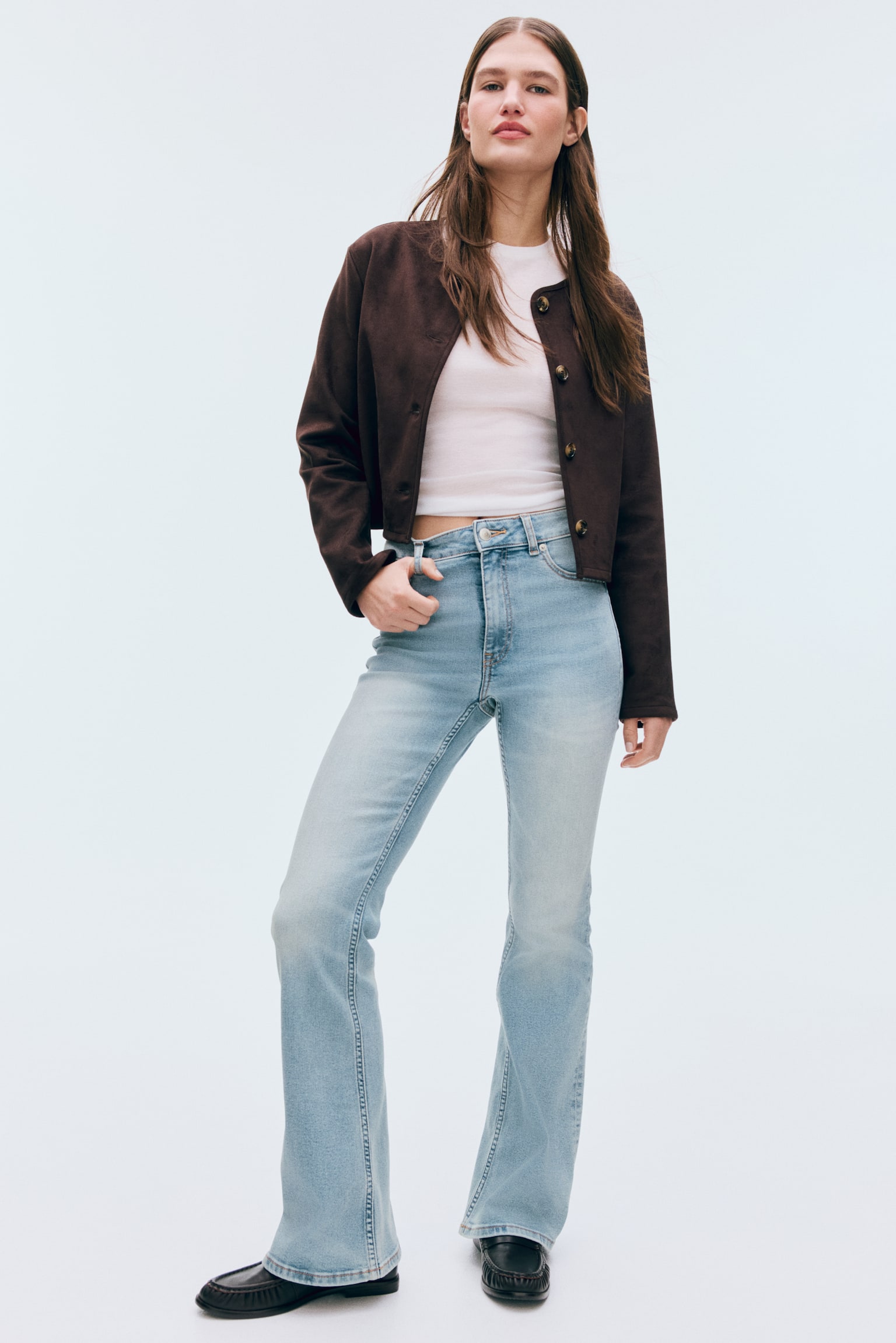 Flared High Jeans - כחול ג'ינס בהיר/כחול ג'ינס כהה/כחול ג'ינס - 1