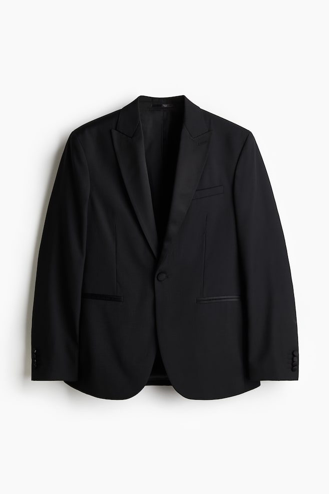 Smokingjacke aus Wollmix in Slim Fit - Schwarz - 1