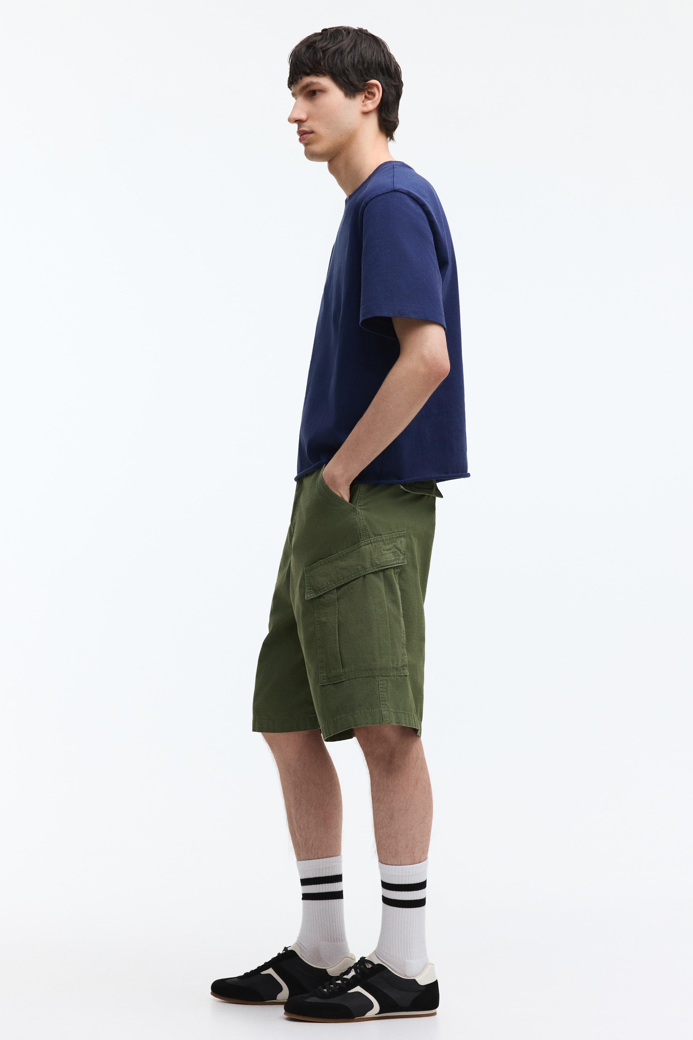Loose-Fit Cotton Cargo Shorts by H&M