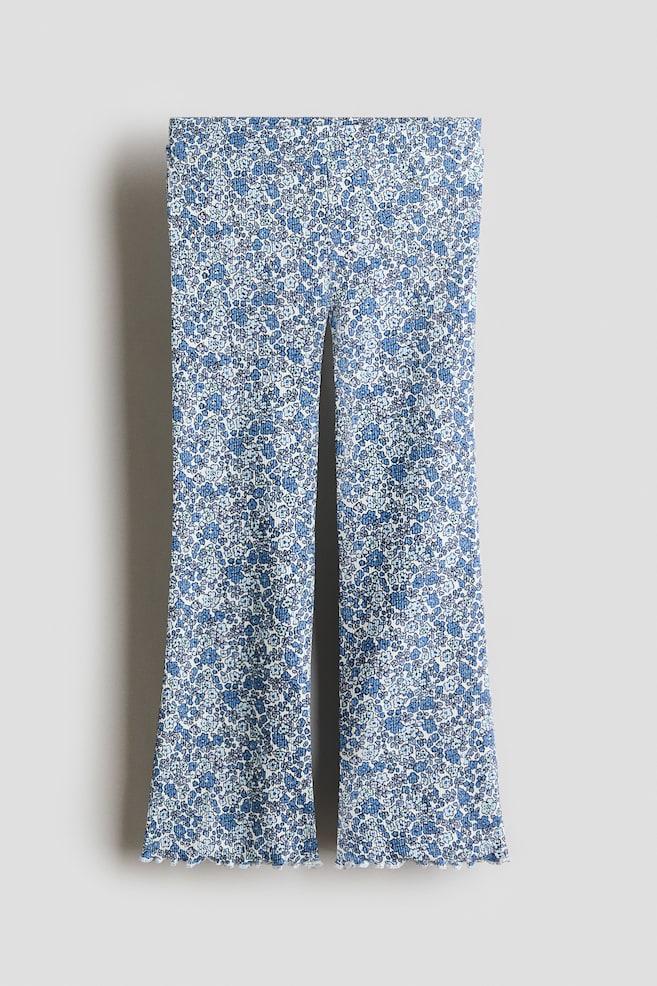 Leggings acampanados - Azul claro/Floreado/Negro/Beige/Diseño de leopardo/Rosa claro/Unicornios - 1