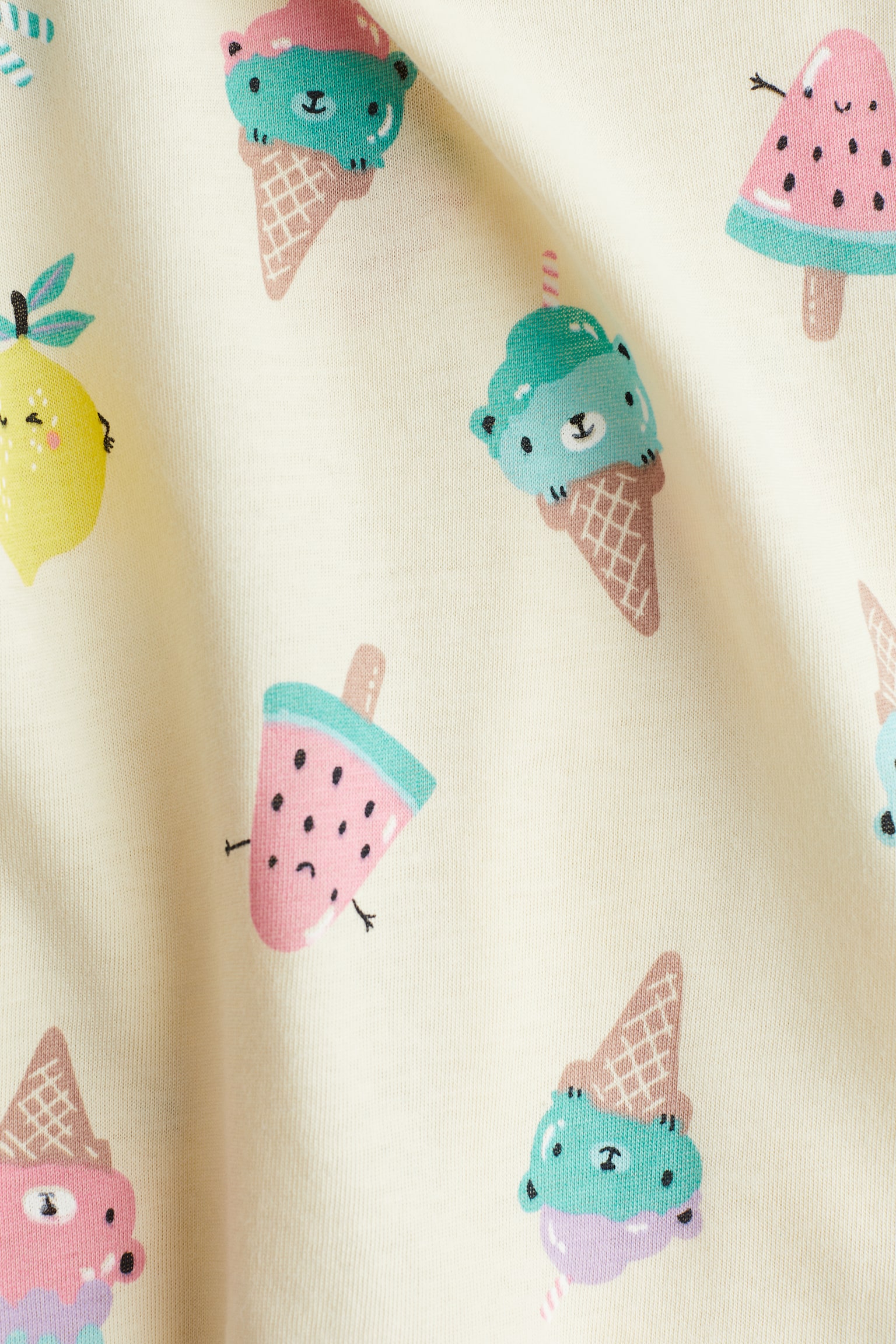 Print Jersey Top - Yellow/Ice cream cones/Light beige/Floral/White/Flowers/Pink/Ice cream cone/Cream/Bows/Light turquoise/Ice Cream/White/Stripe - 2