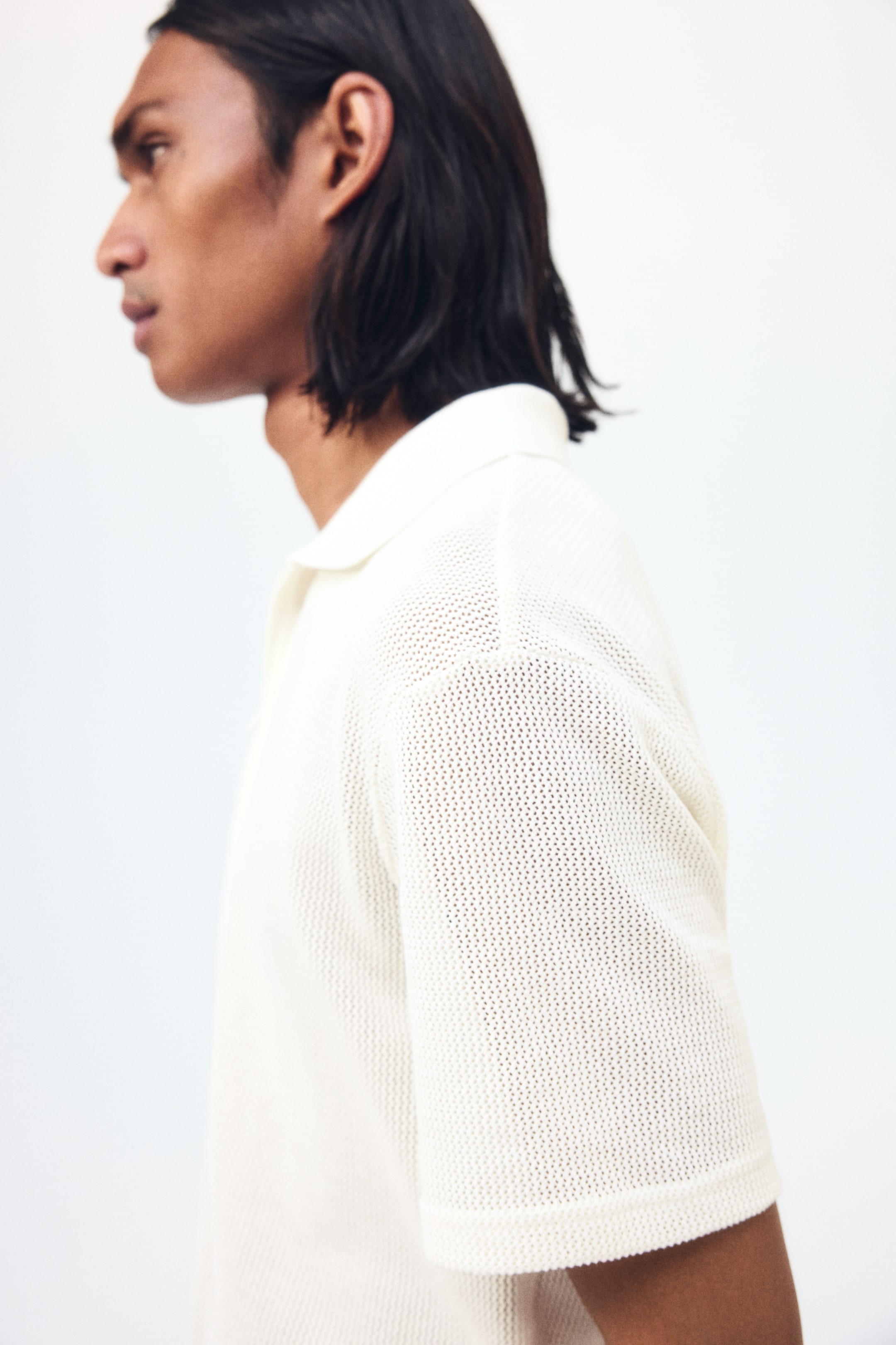 Polo classique en tricot ajouré