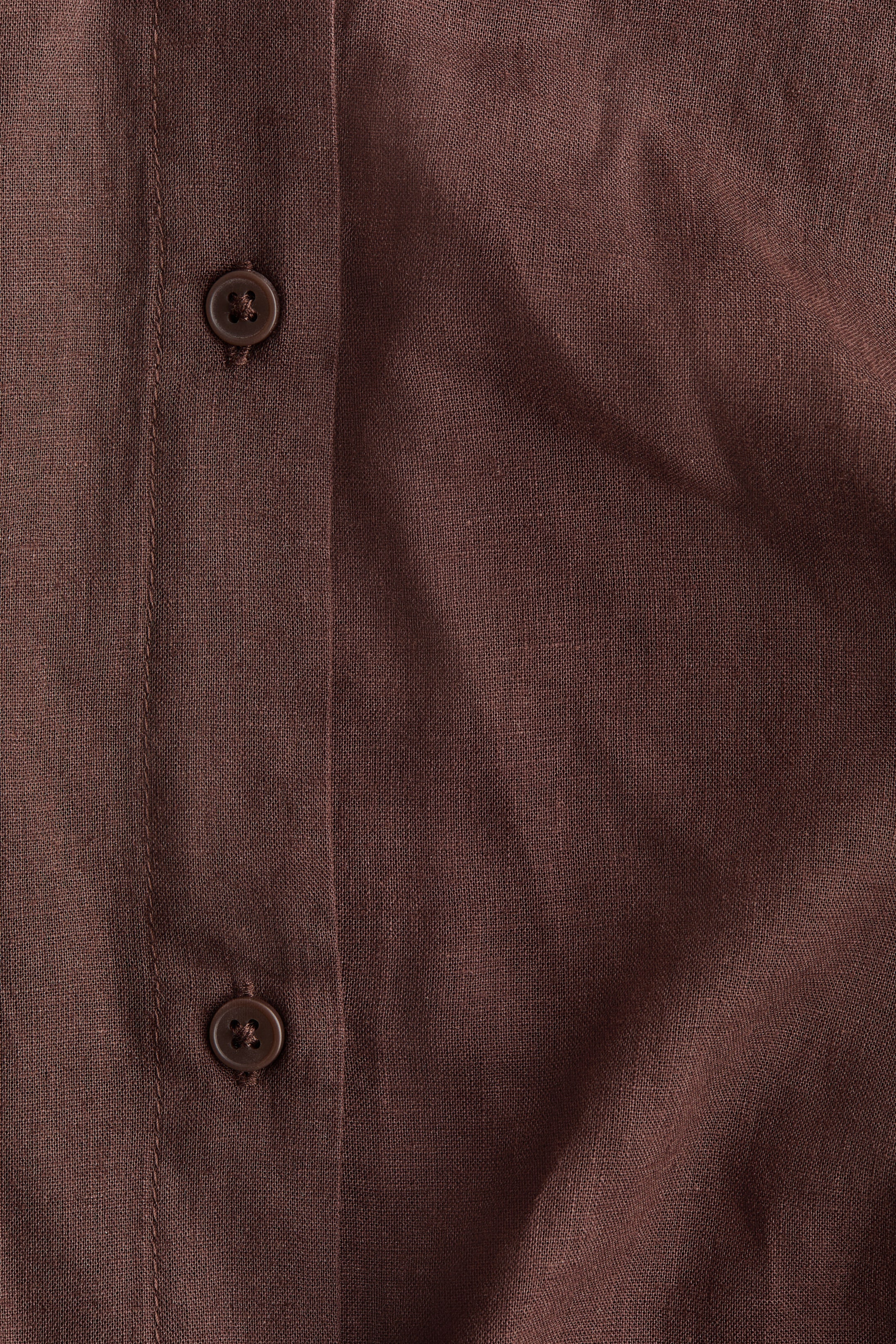 Linen-Blend Shirt Dress