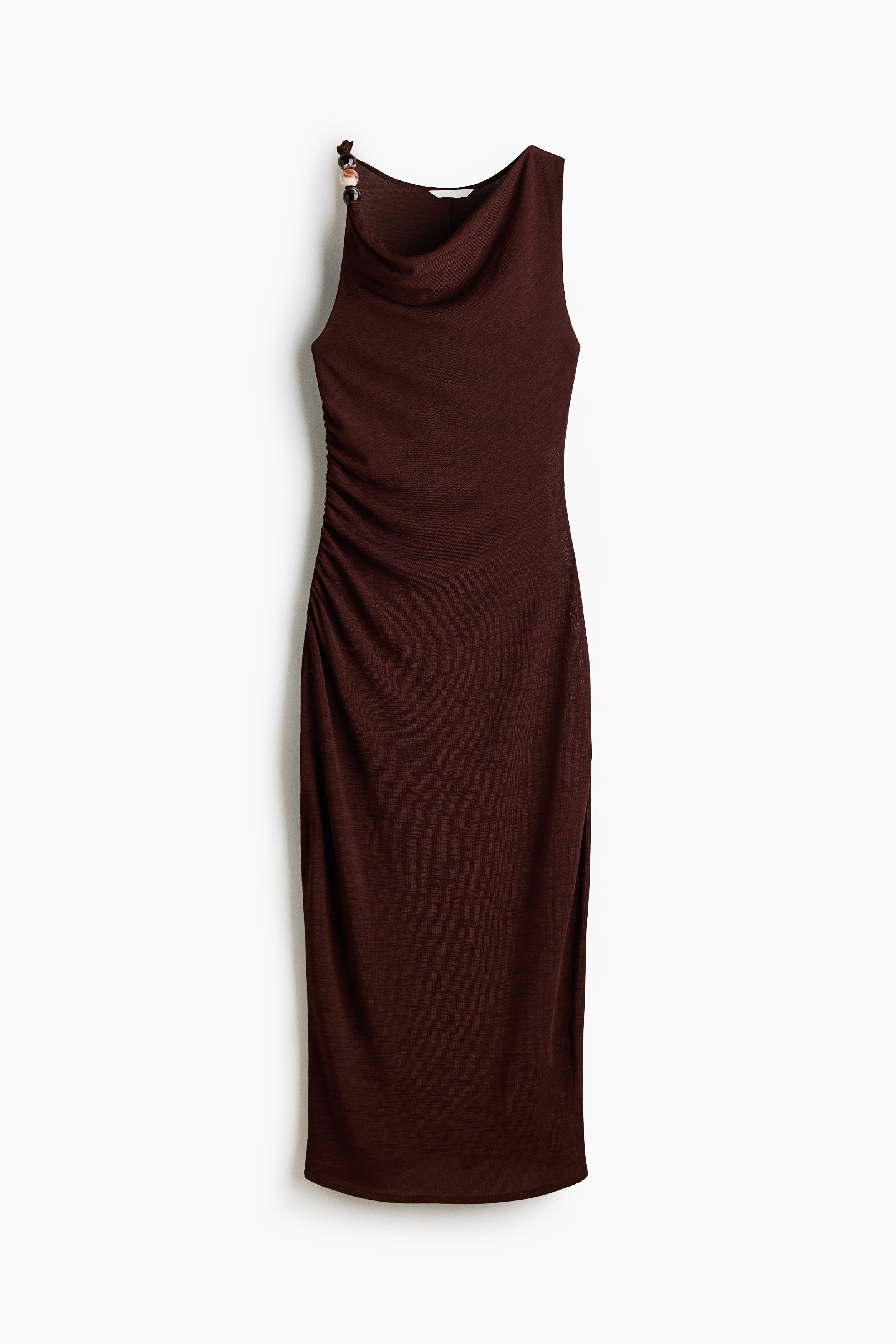 Robe à encolure bénitier avec perles fantaisie