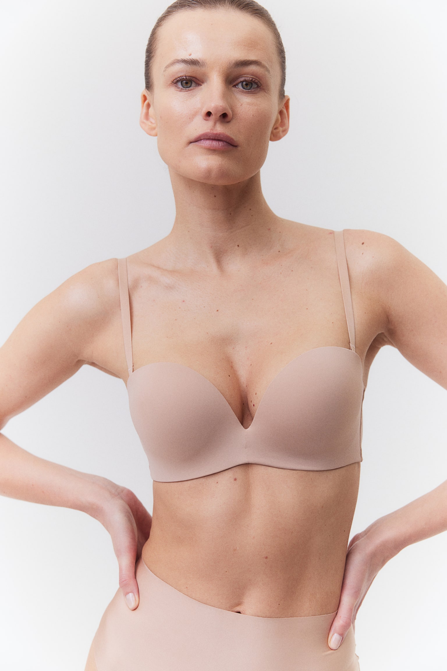 Microfibre Super Push Up Balconette Bra - Beige - 4