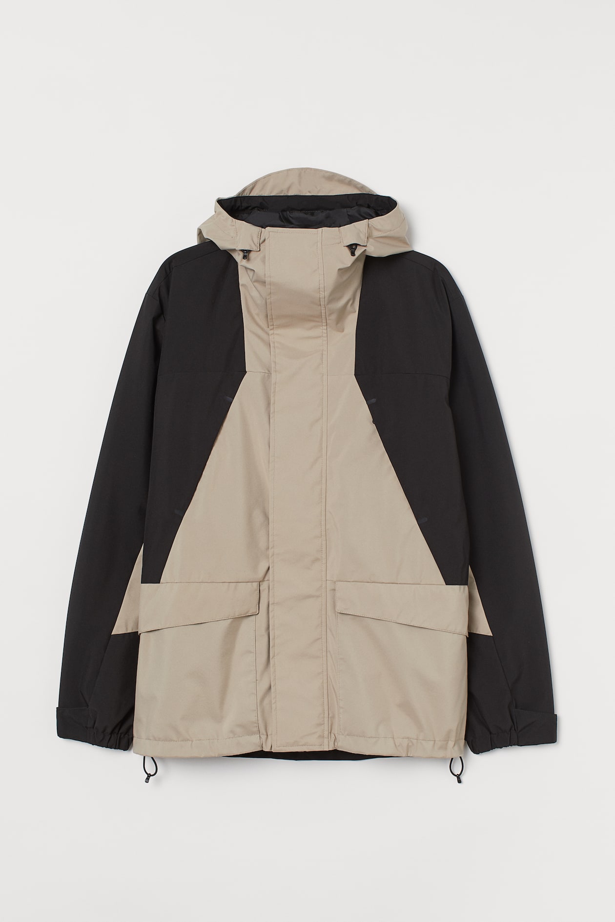 Waterrepellent shell jacket Long sleeve Beige/Black Men H&M GB