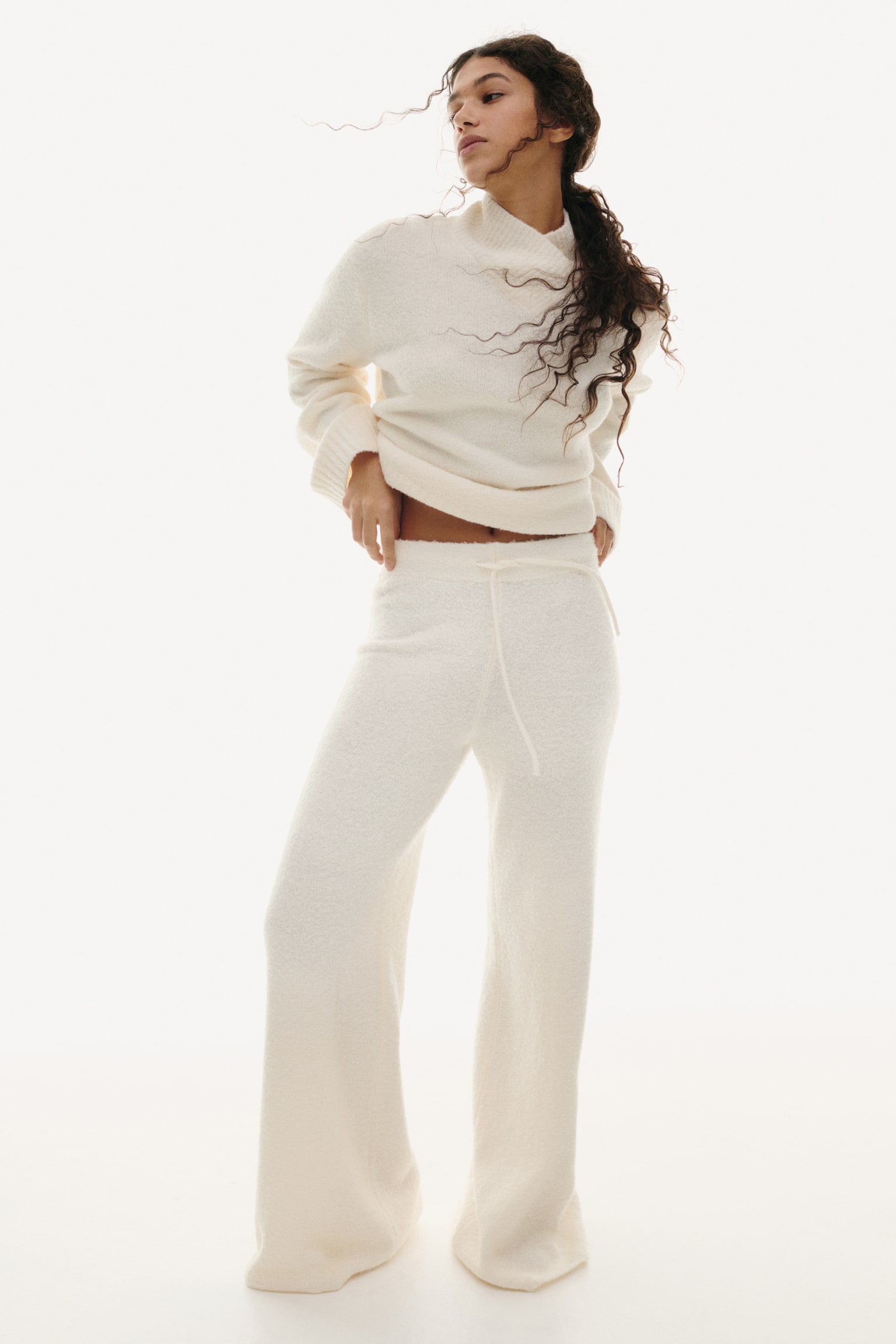 Yün Karışımlı Pantolon - Krem - 2