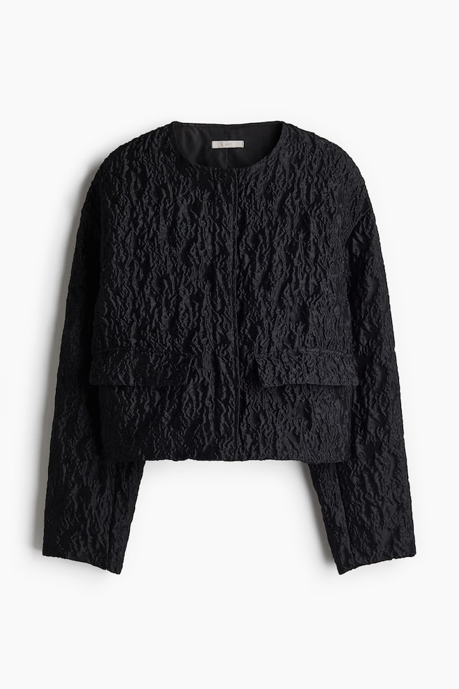 Jacquard-weave jacket - Black - 1
