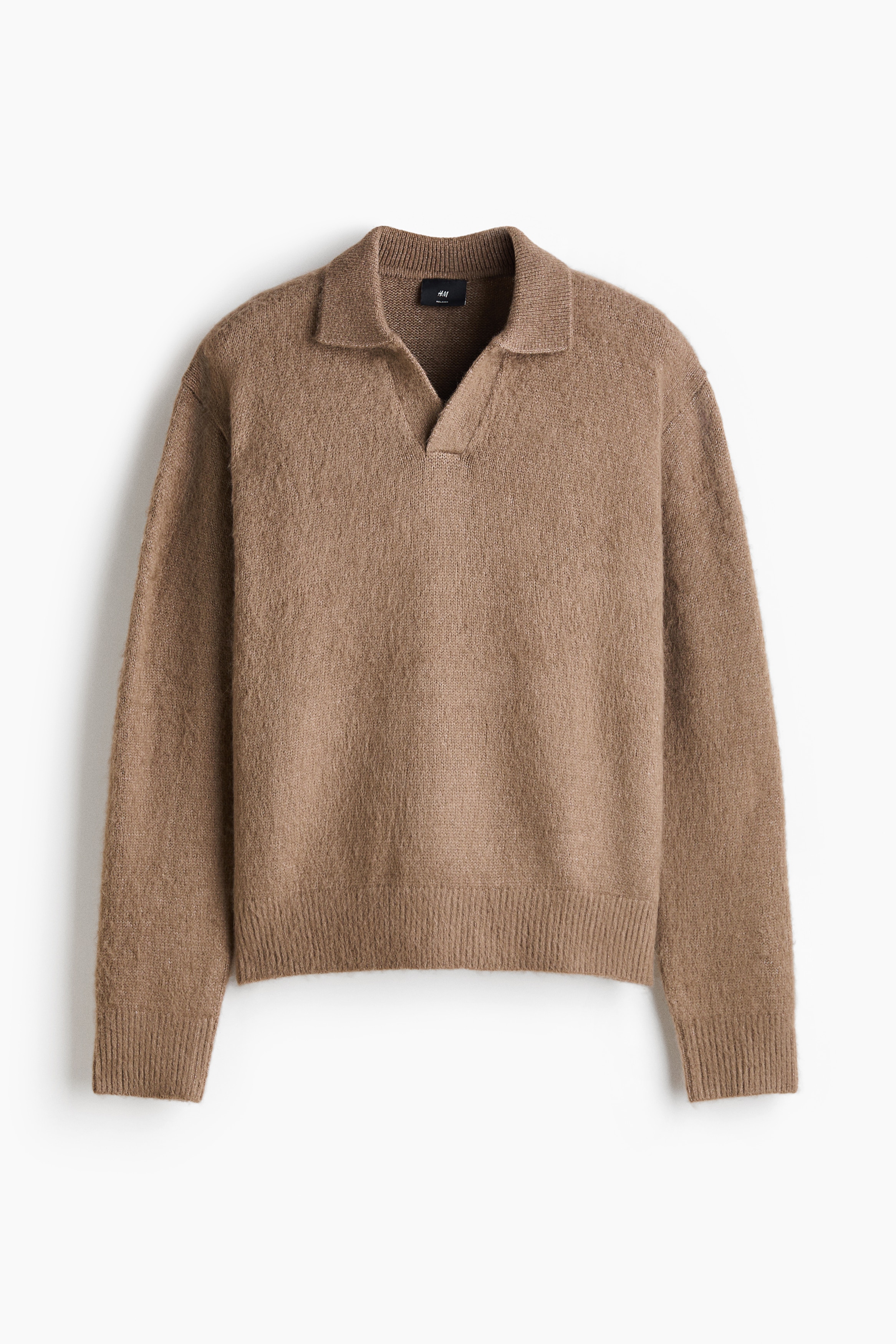Relaxed-Fit Wool-Blend Polo Sweater - Dark beige/Light dusty blue