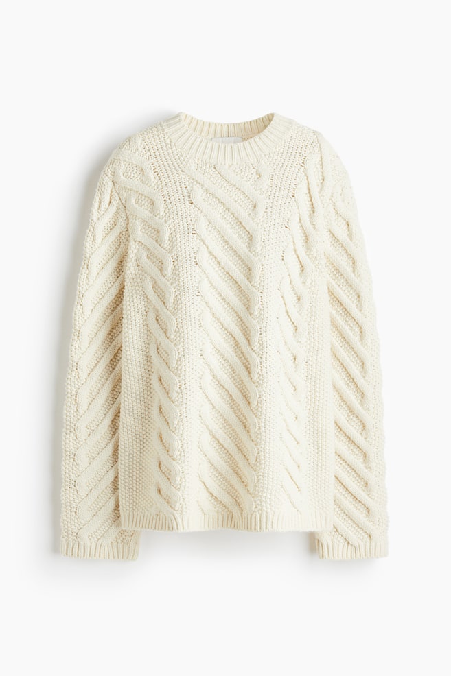 Wool-blend jumper - Cream/Red - 1