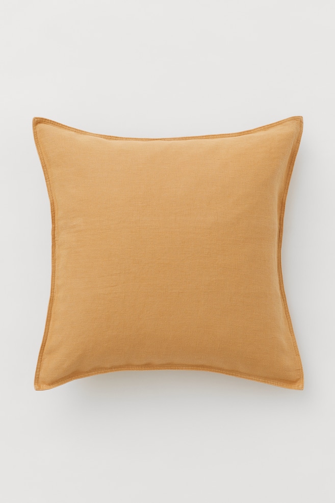 Washed linen cushion cover - Yellow/Linen beige/Anthracite grey/Light brown/dc/dc/dc/dc/dc/dc/dc/dc/dc/dc/dc/dc/dc/dc/dc/dc/dc - 1