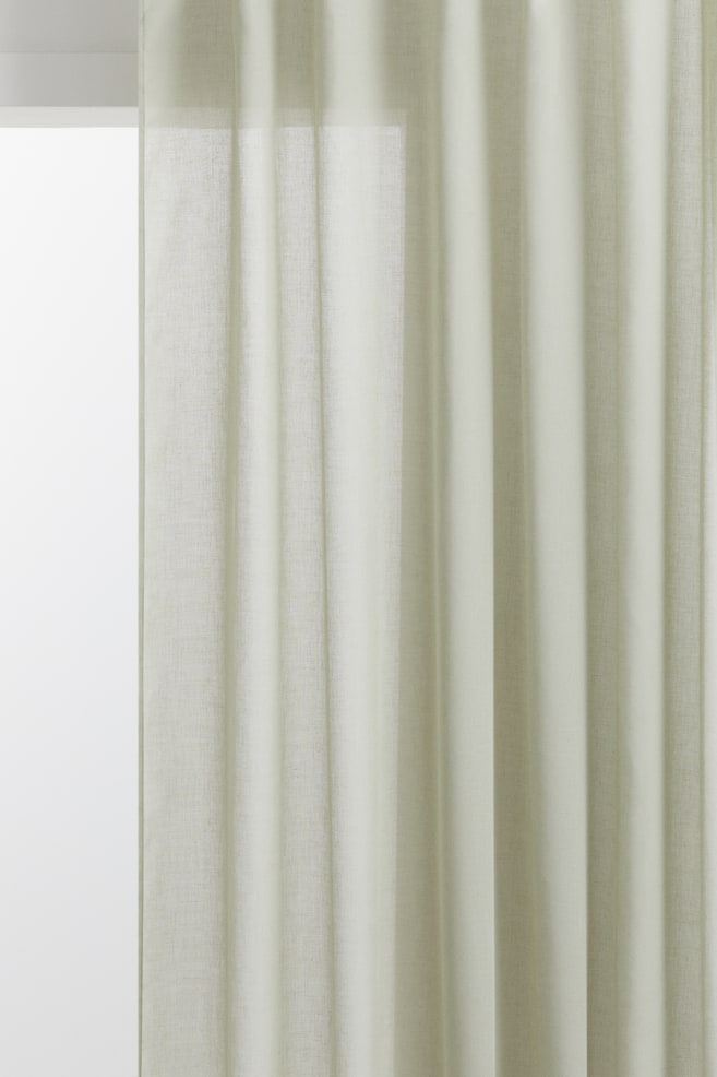 2-pack Long Curtain Panels - Light sage green/Taupe/Beige/White - 1
