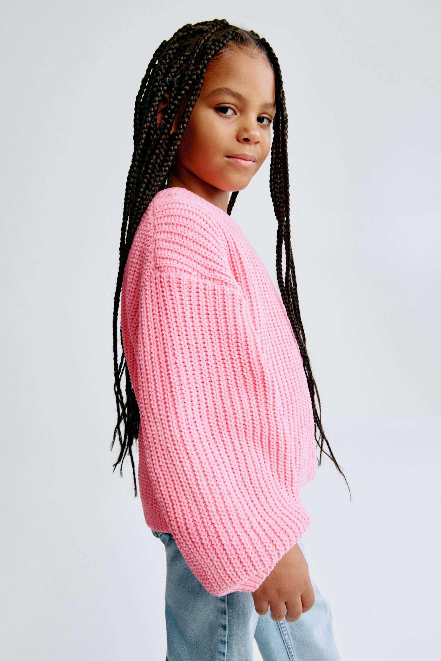 Chenille-knit jumper - Pink/Light mint green/Light blue - 1