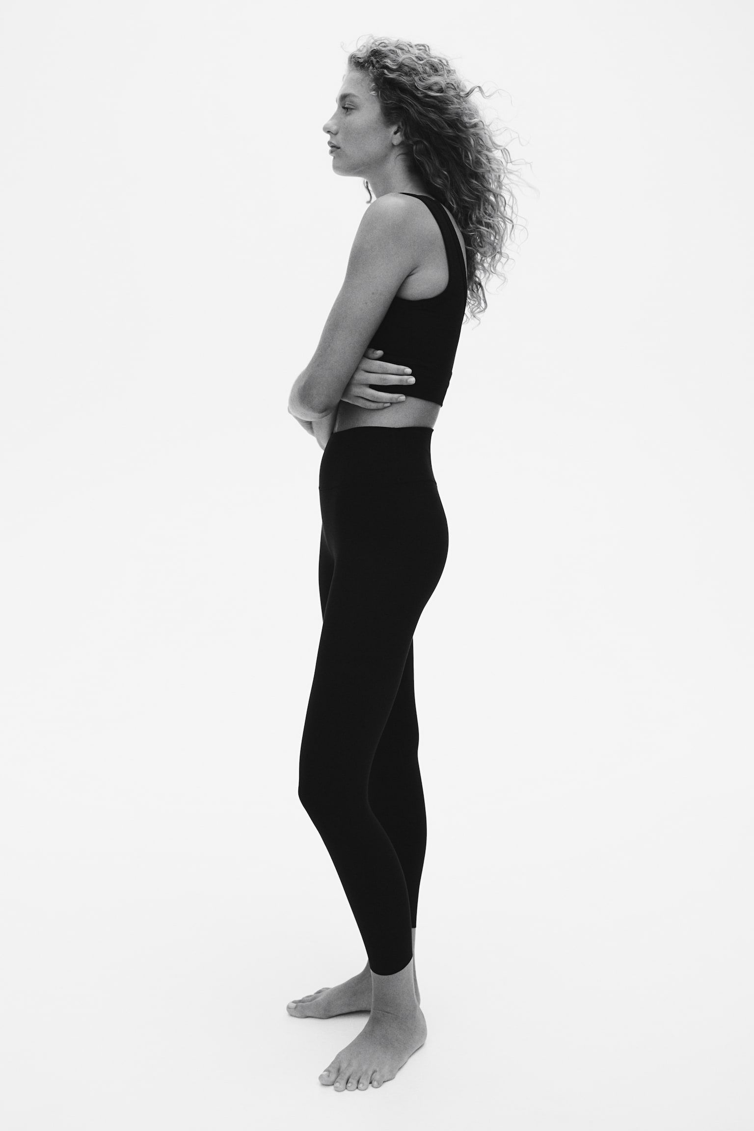 Ankle-length sports leggings in SoftMove™ - Black/Dark grey/White - 5