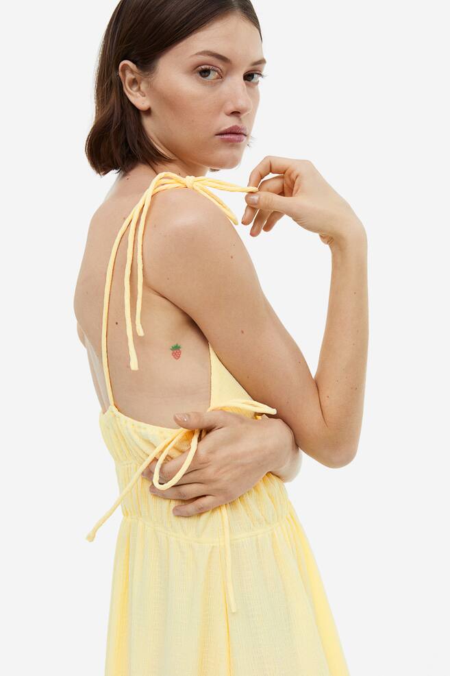 Tie-detail dress - Light yellow/Lilac/Floral - 5