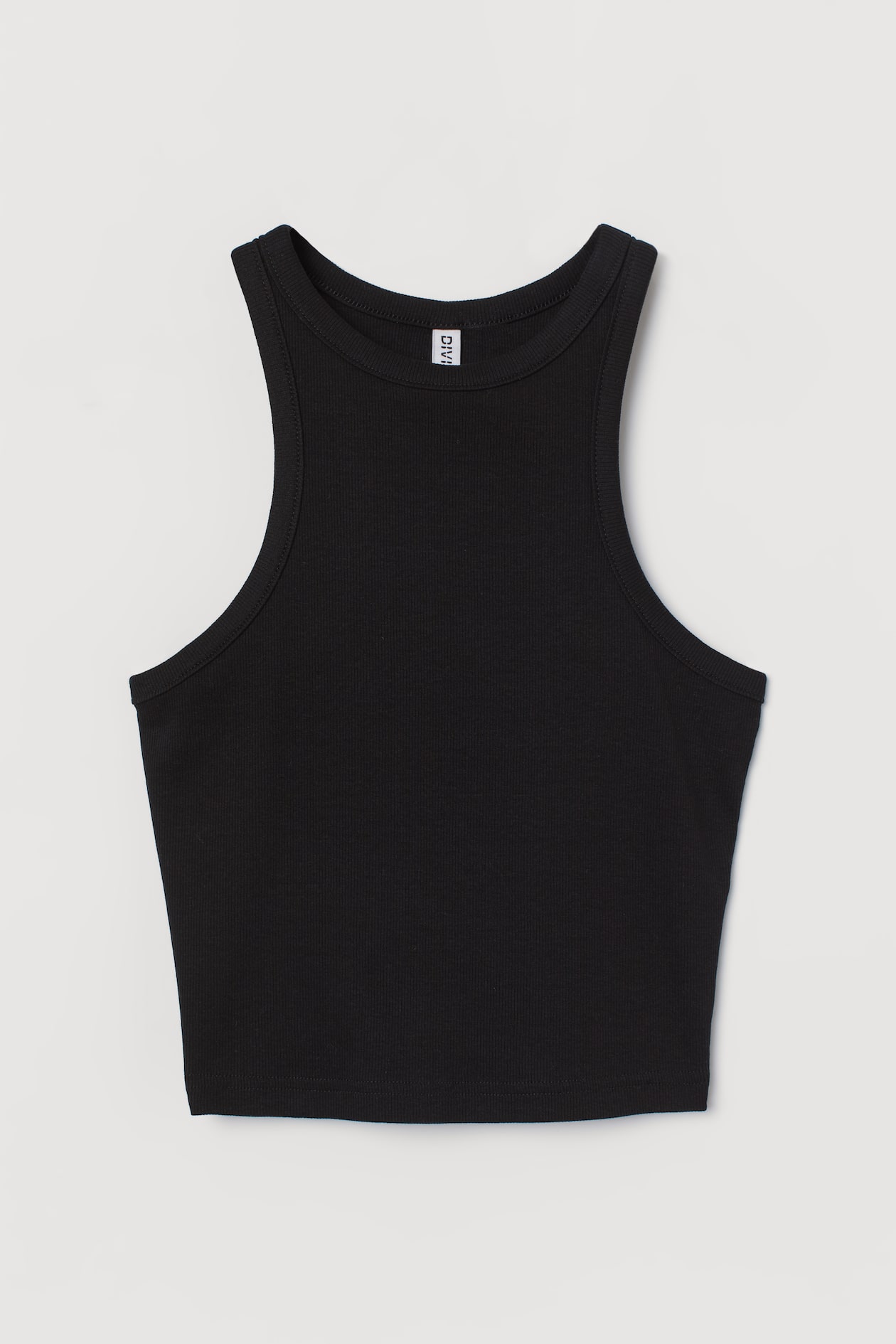 Ribbed vest top - Round neck - Sleeveless - Black - Ladies | H&M GB