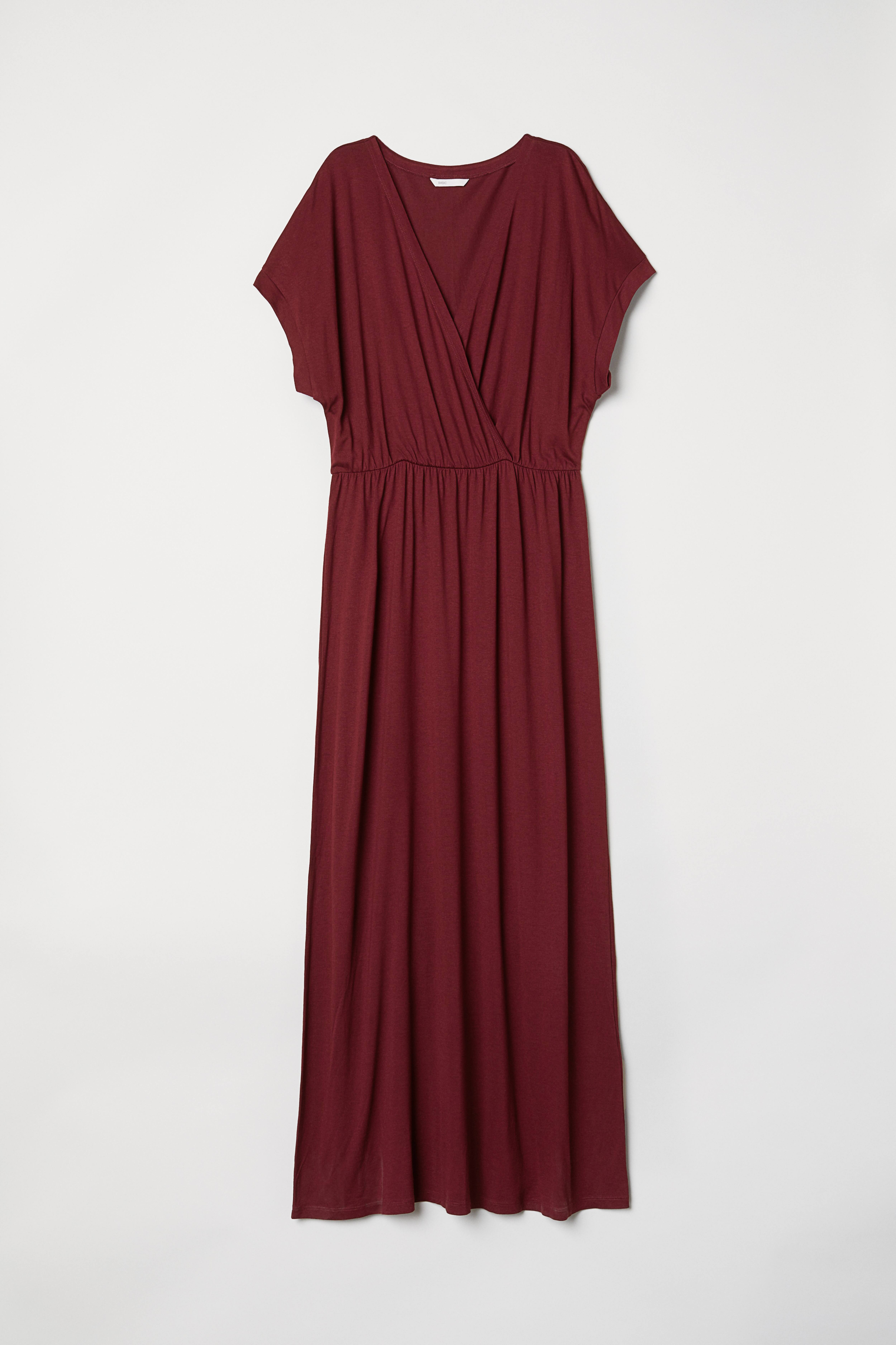 H&m burgundy fashion dress