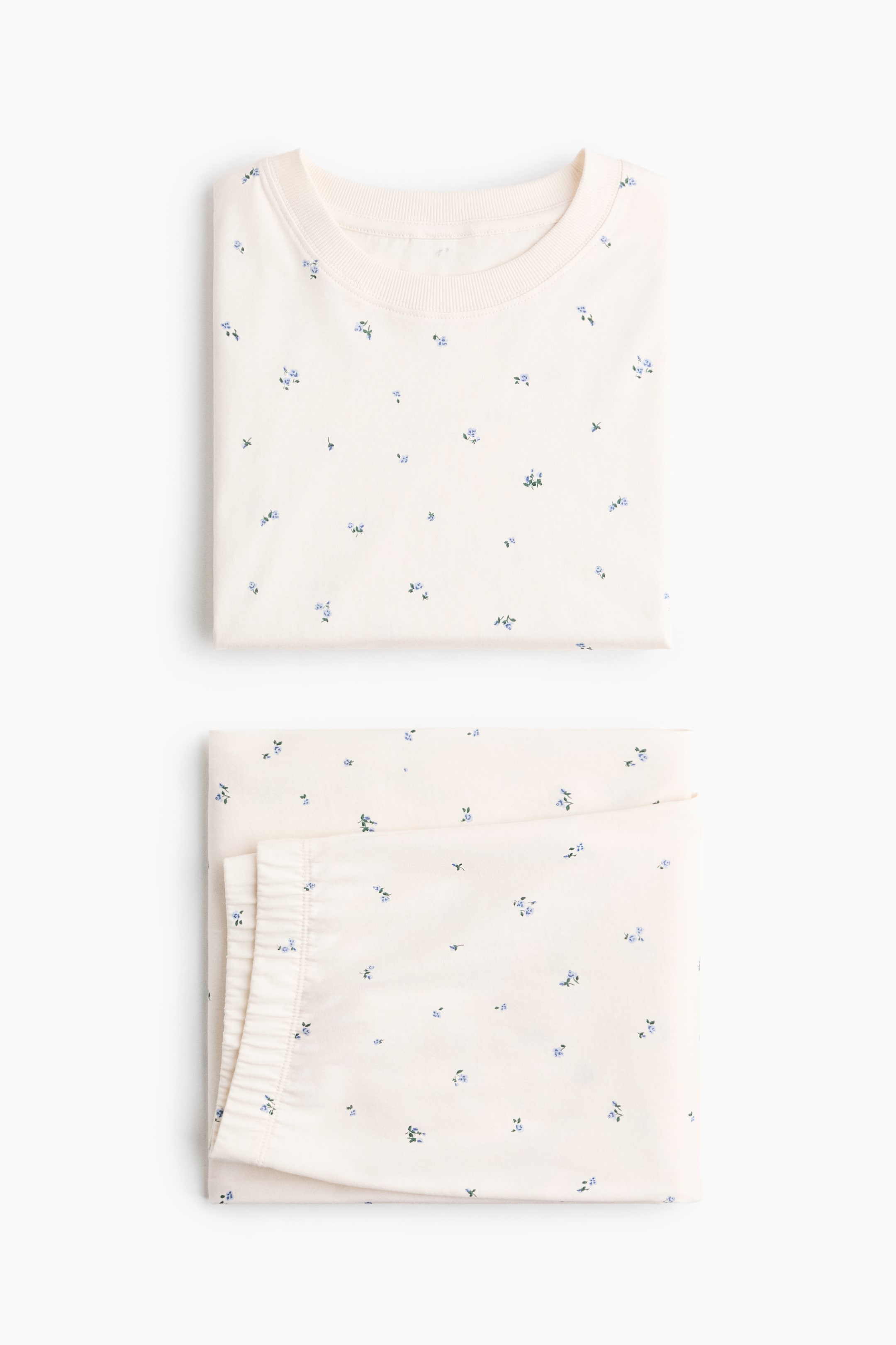 Visa större bild: Bomullspyjamas - Crèmevit/Blommig - DAM | H&M SE 6