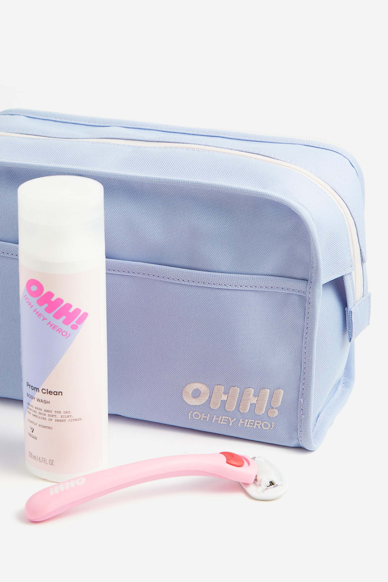 Make-up bag - Light blue/Hot pink - 4