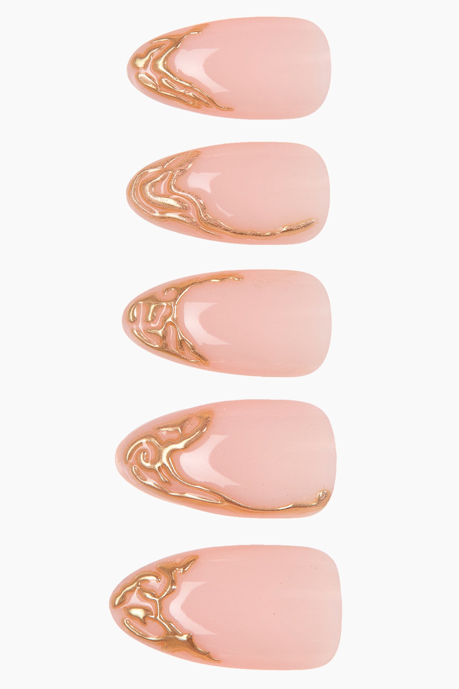 Press-on kunstnagels - Almond Long Golden Tips/Almond Long Quite Wild/Almond Medium French Tips/Oval Long Bordeaux Blush
