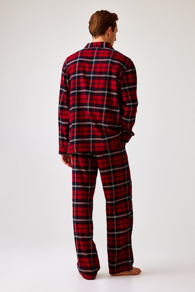 Pyjama en flanelle Regular Fit - Rouge/carreaux/Vert foncé/carreaux/Bleu foncé/carreaux - 3