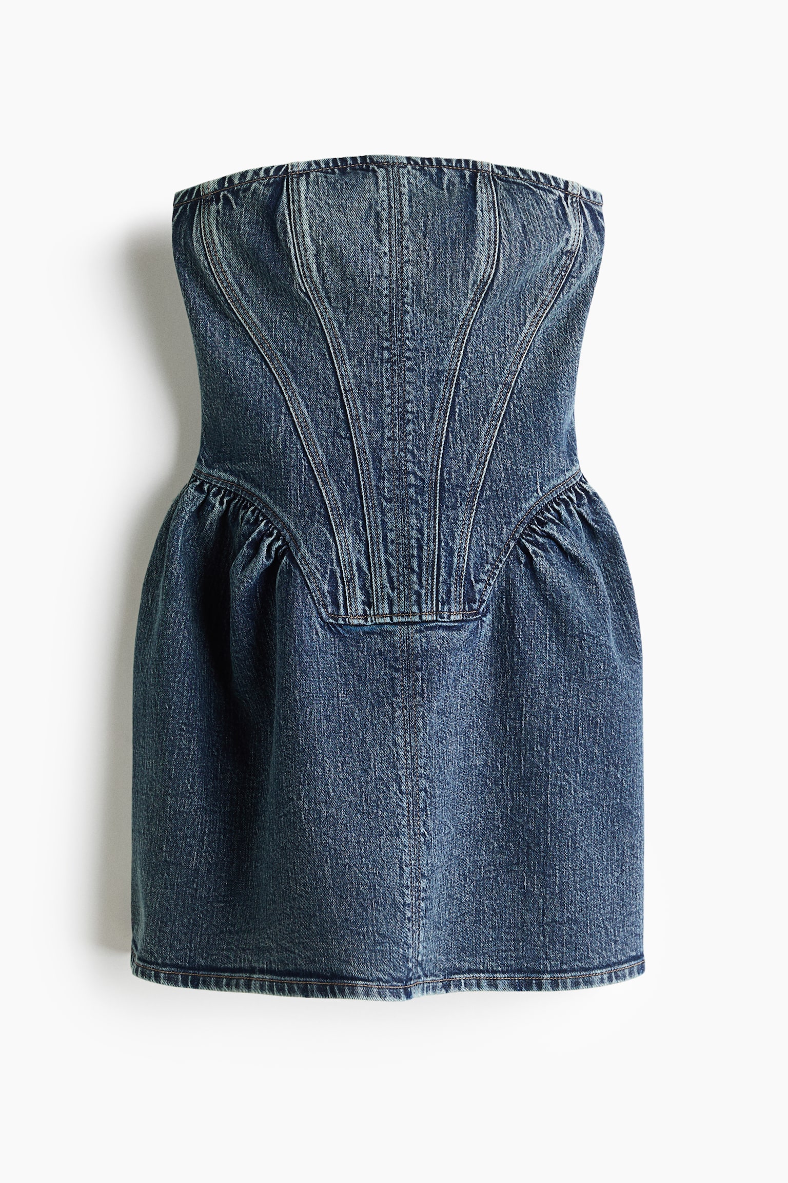 Hourglass bandeau denim dress - Denim blue