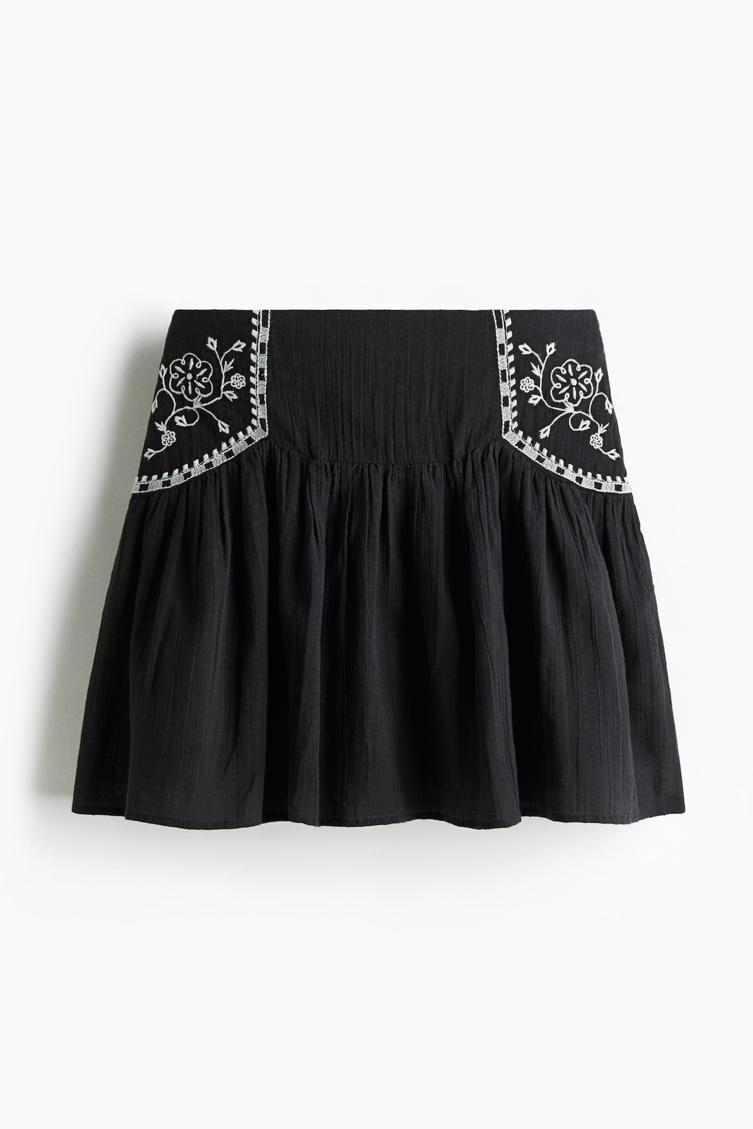 Женская юбка H&M Embroidered, цвет: Чёрный — фото 1