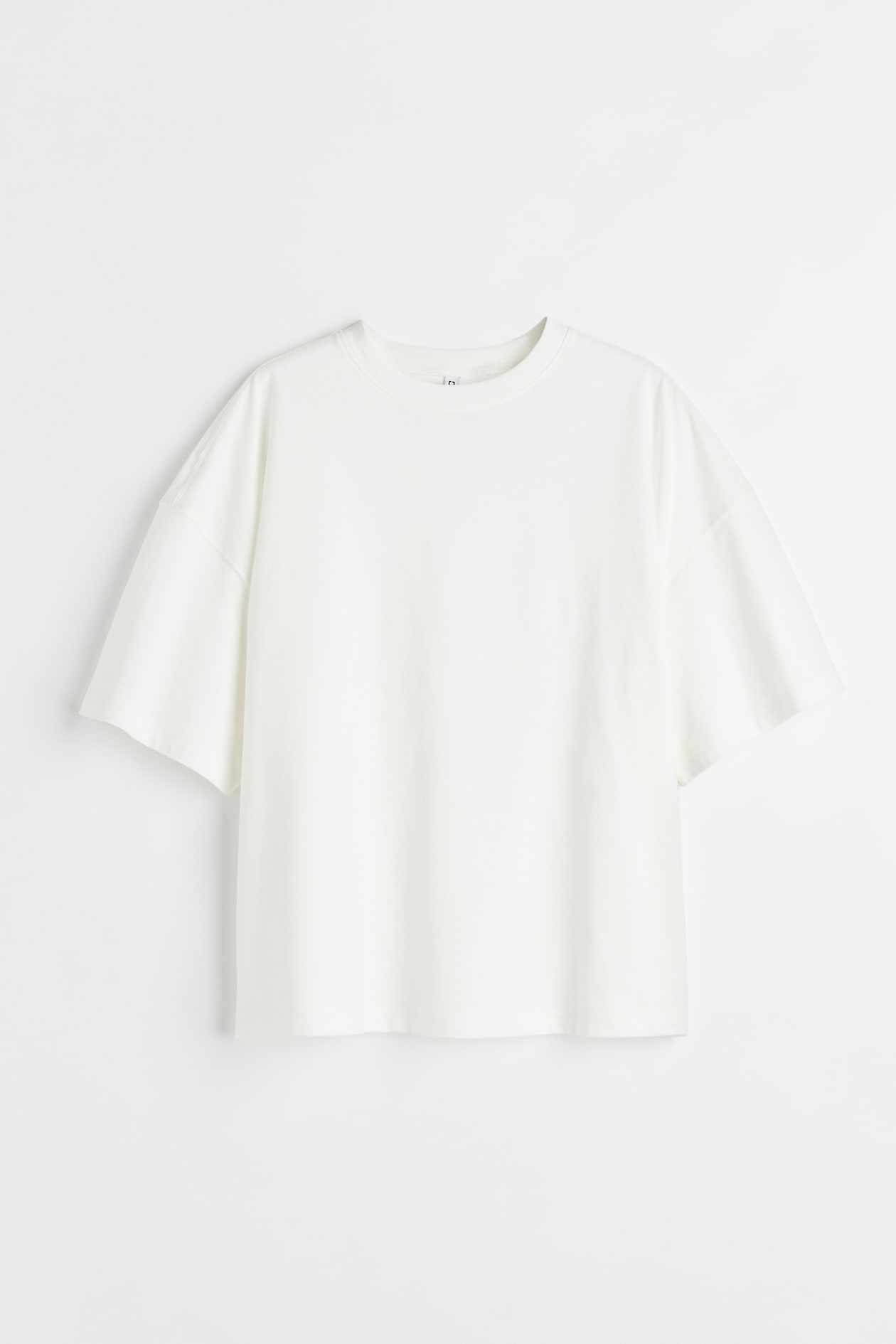 Boxy T-shirt - Round neck - Short sleeve - White - Ladies | H&M GB