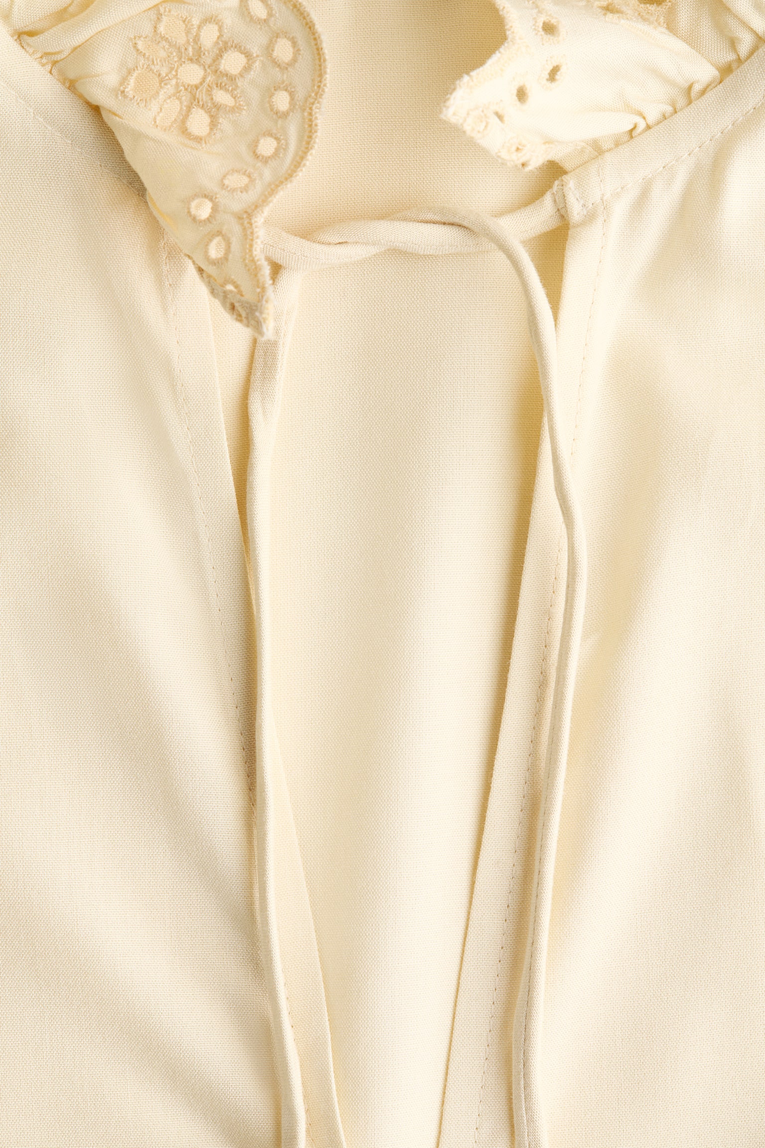 Frill-trimmed blouse - Light yellow/Light beige - 5