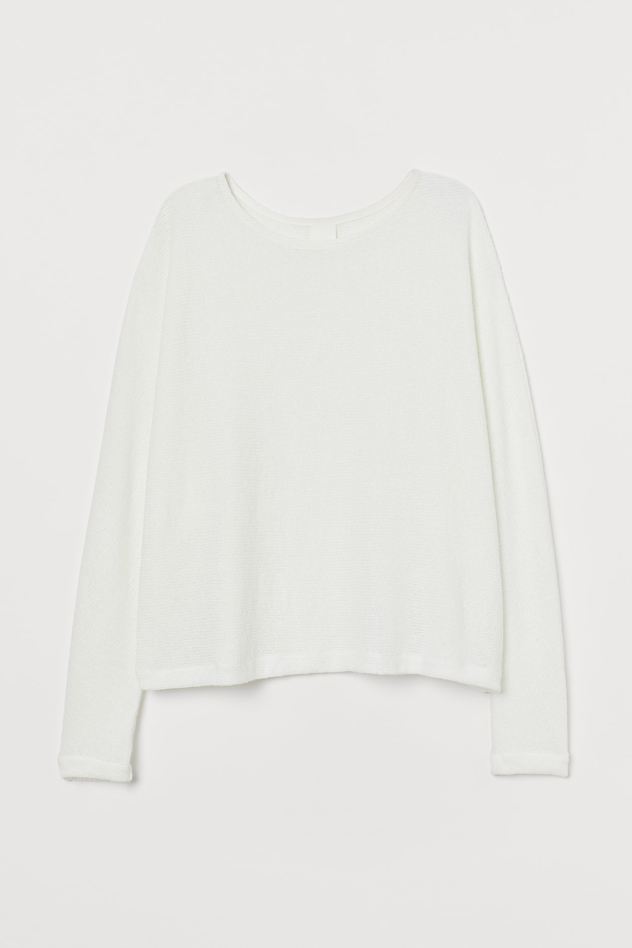 Dolman-sleeved top - Round neck - Long sleeve - White - Ladies | H&M GB