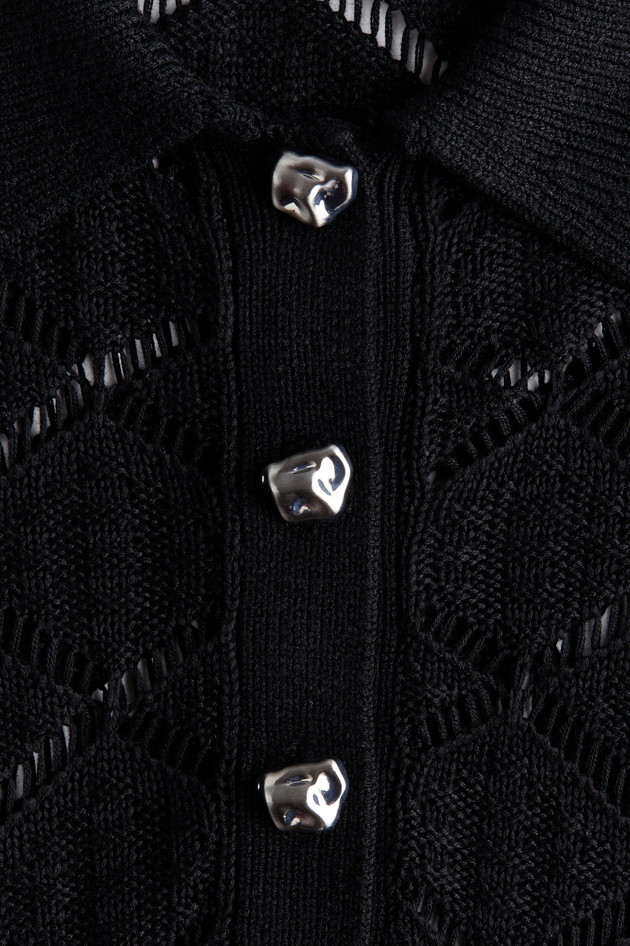 Crochet-Look Polo Shirt