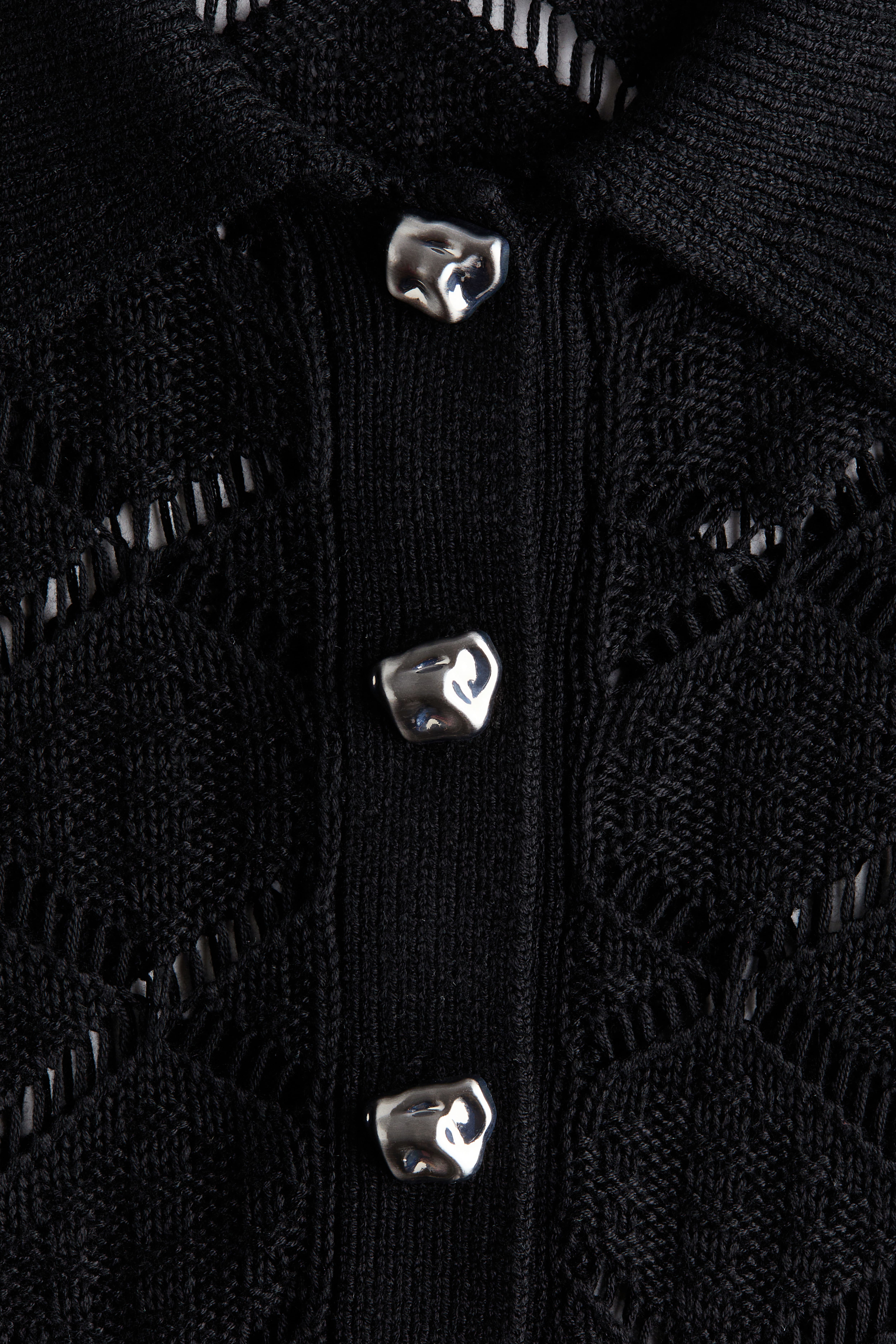 Crochet-Look Polo Shirt